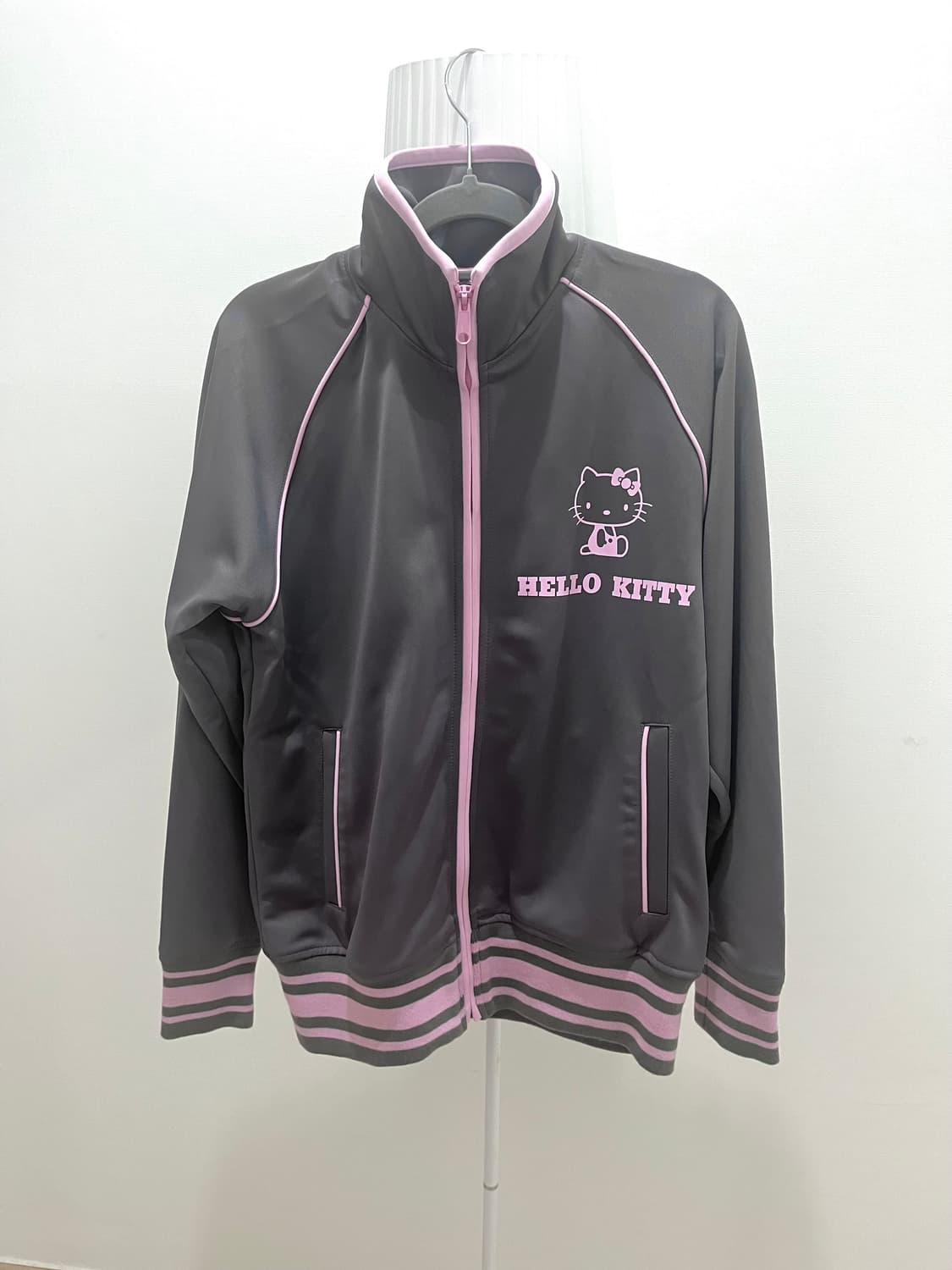 헬로키티 핑크 그레이 회핑 져지 트레이닝 상의 빈티지 핀터레스트 상품이미지2