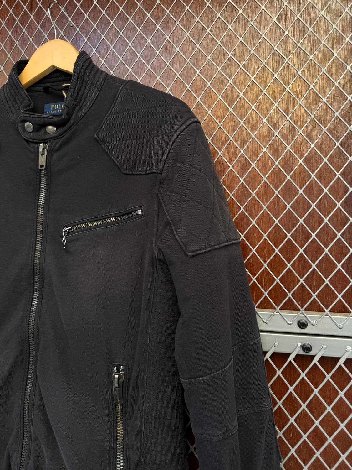 폴로 랄프로렌 피그먼트 누빔 블랙 바이커 자켓 집업자켓 S 상품이미지3