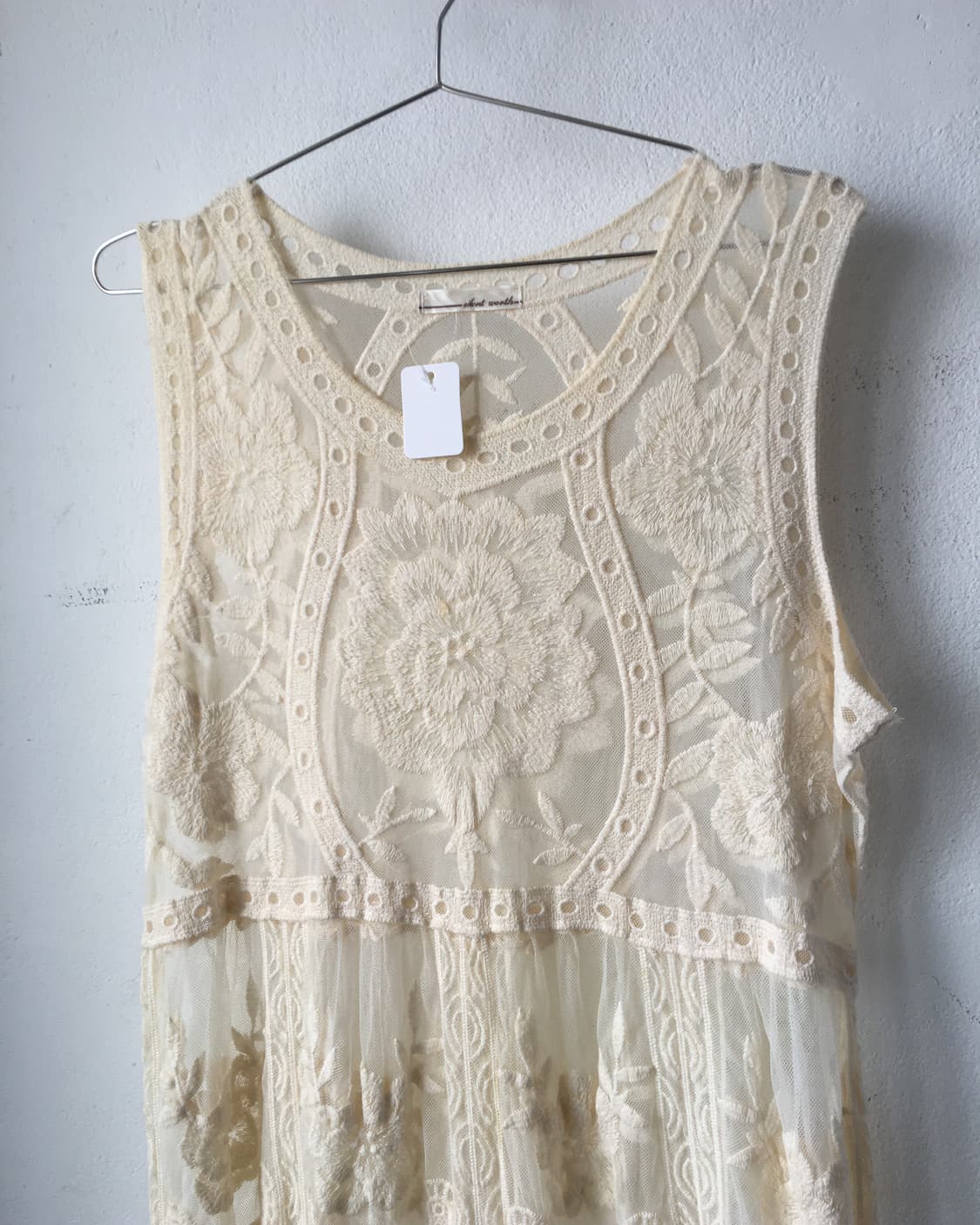 Ornament pattern point lace sleeveless o 상품이미지5