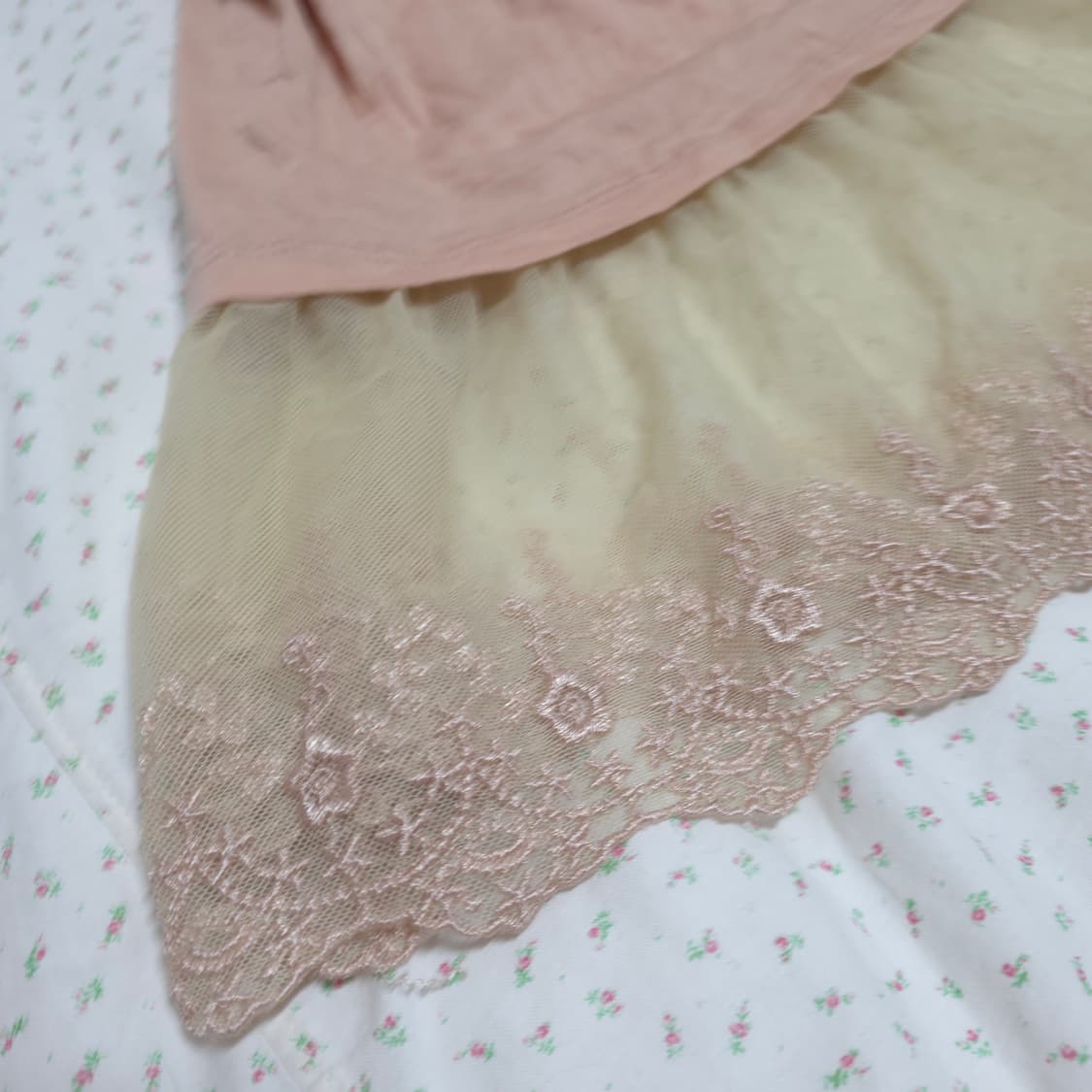 빈티지 엑시즈팜 레이스 큐빅 슬리브리스 나시  페어리 모리 상품이미지3