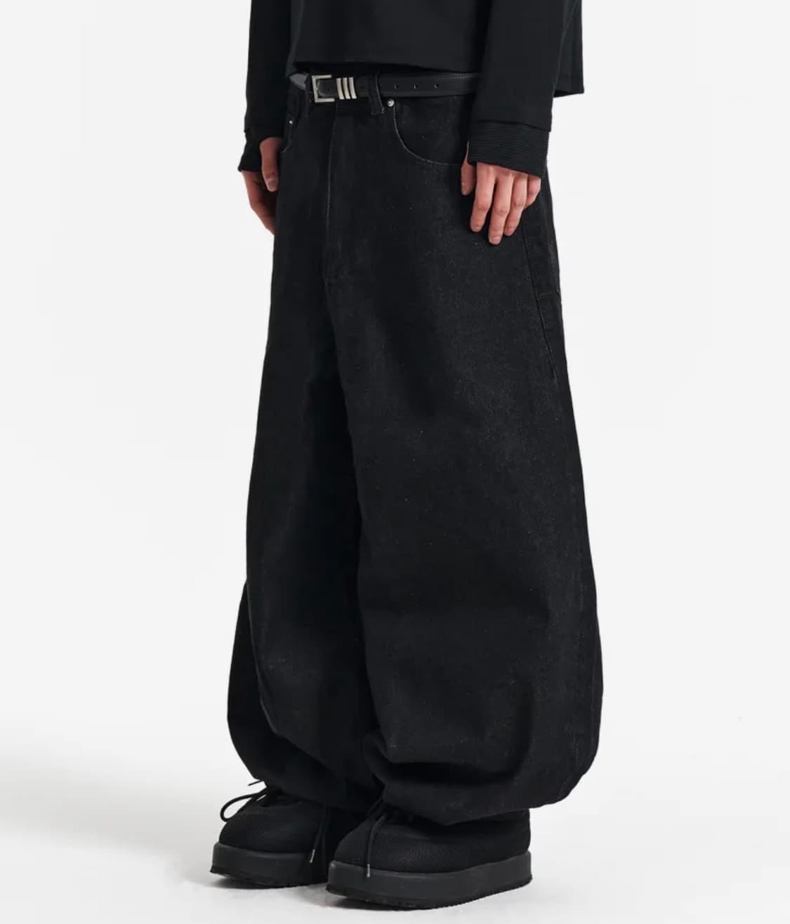 BASIC BALLOON DENIM PANTS (BLACK) 상품이미지2