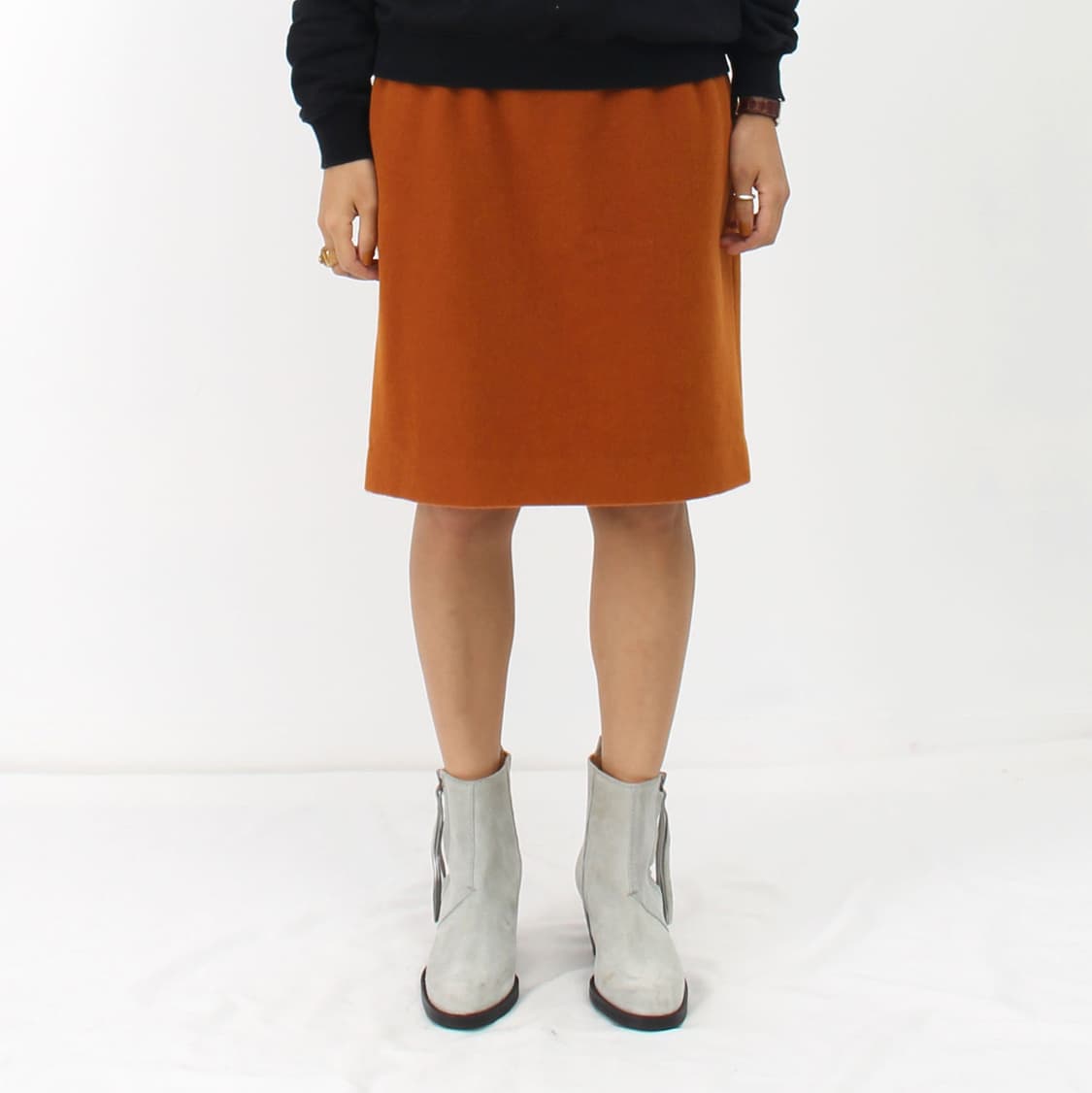 질샌더 Jilsander 빈티지 앙고라 울 오렌지 미디 스커트 상품이미지7
