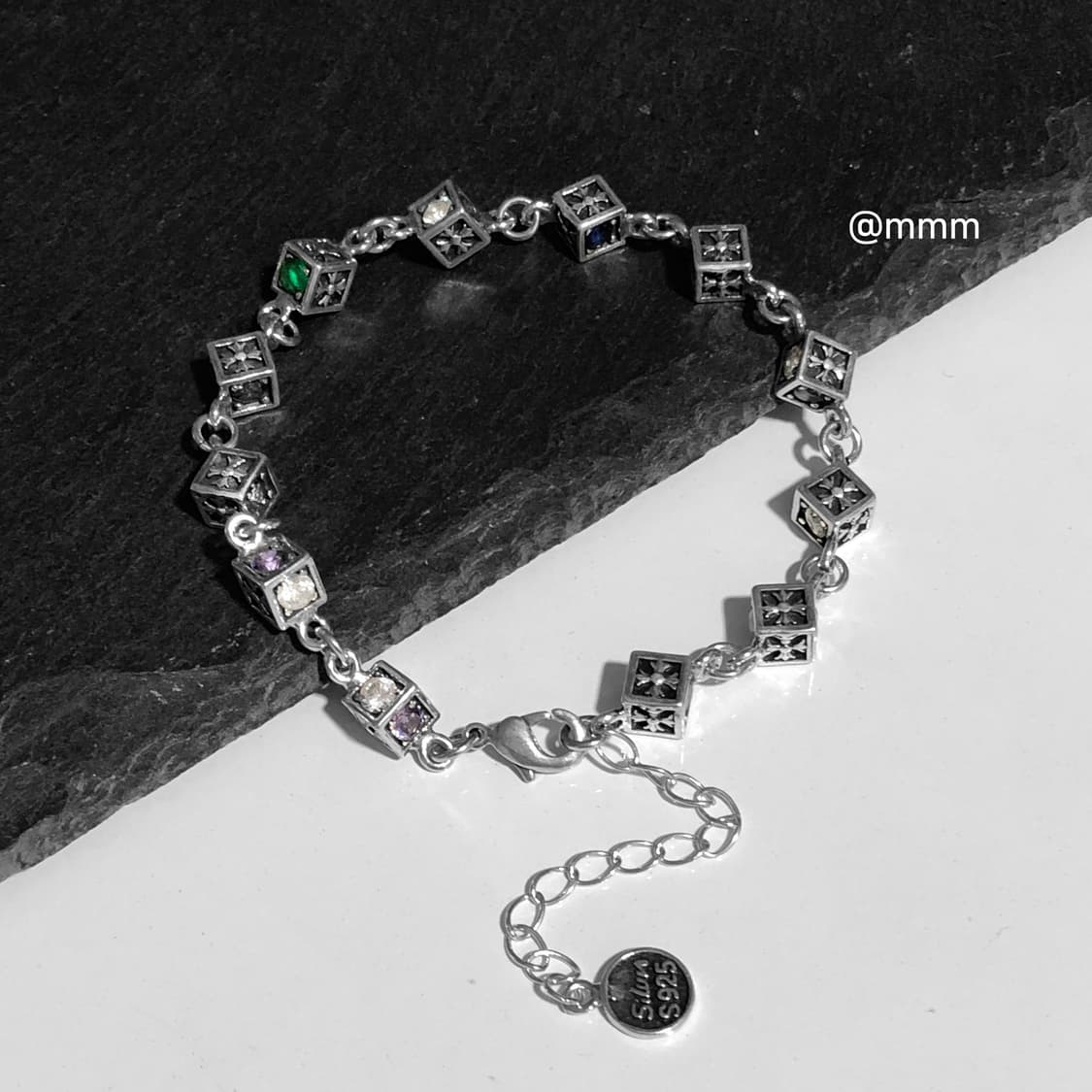 (Unisex) 큐빅 스톤 체인팔찌 상품이미지2