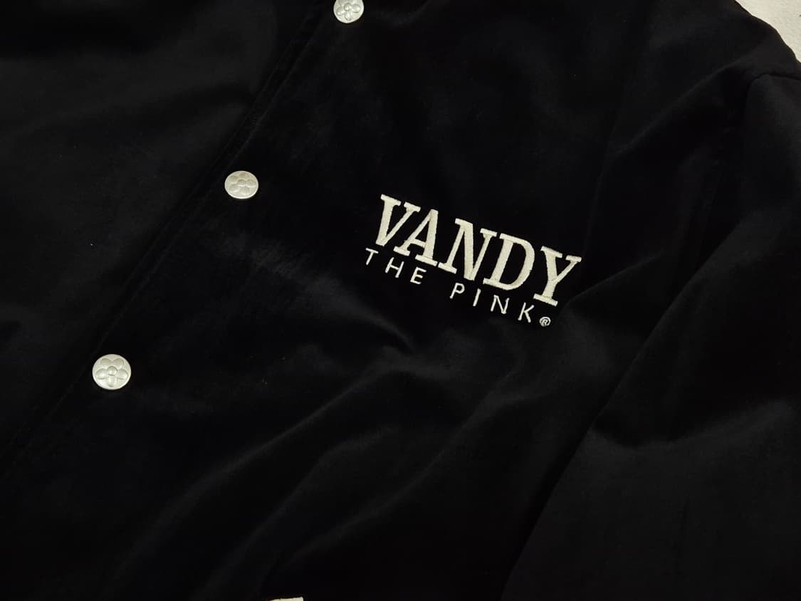 VANDYTHEPINK 반디더핑크 스네이크 벨벳 스타디움 바시티 자켓 상품이미지2