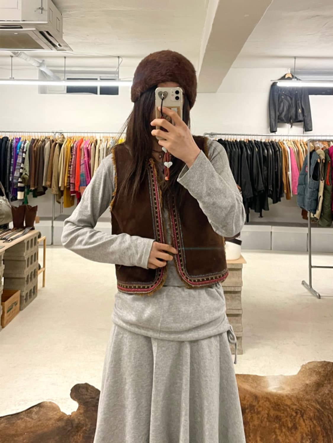 BEAMS suede fur vest 빔즈 스웨이드 퍼 자켓 상품이미지3