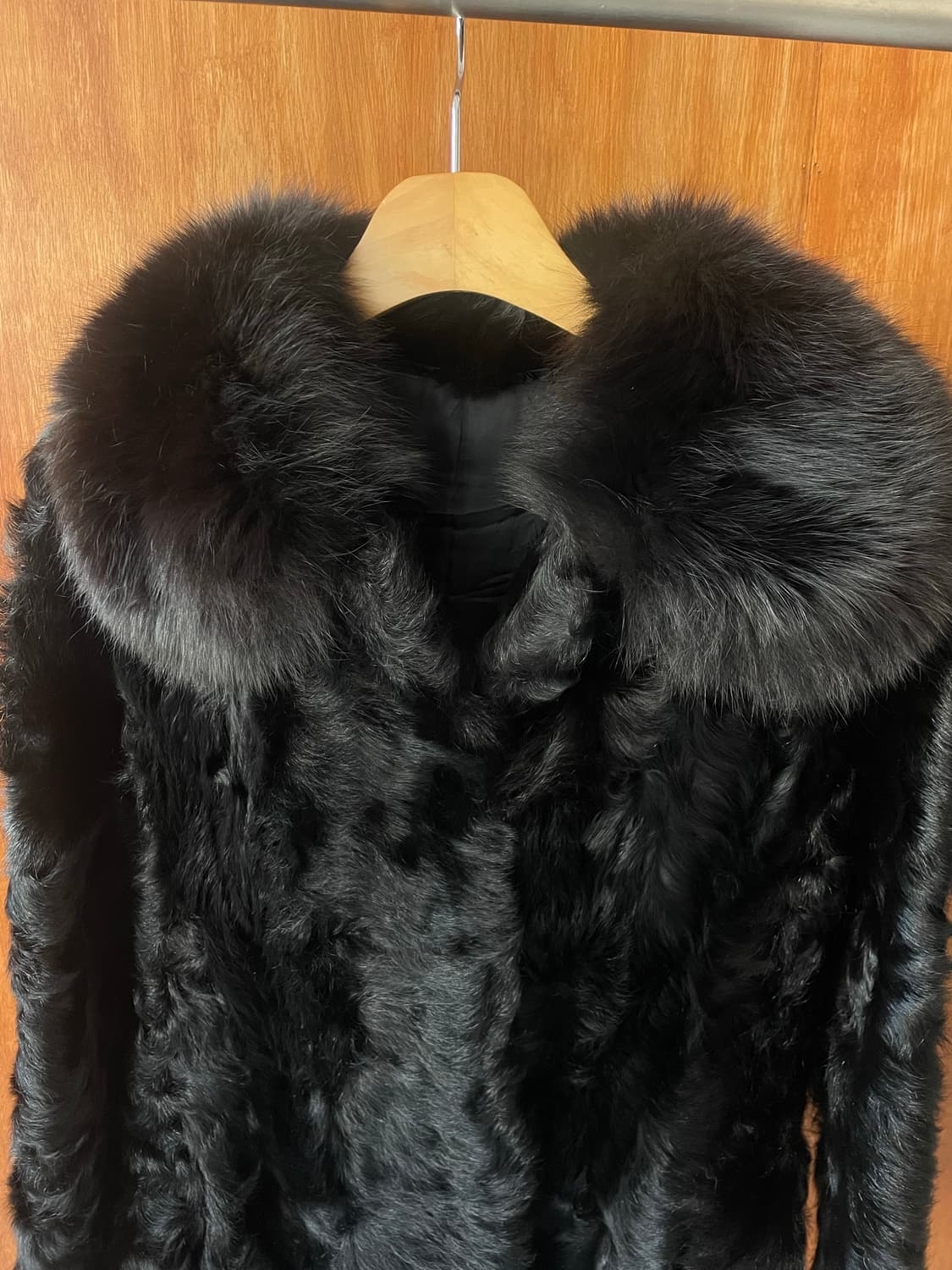 Black curly fur coat 상품이미지4