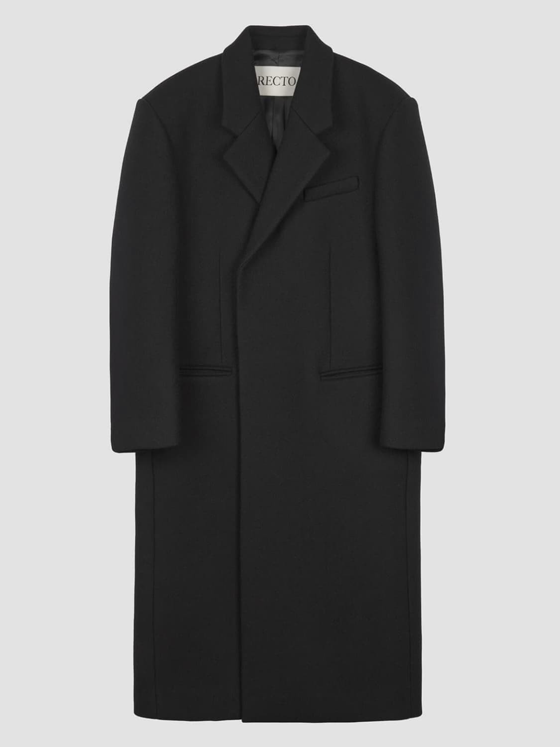[M] 렉토 울 블렌드 헤비 오버사이즈 싱글 코트 블랙 상품이미지7