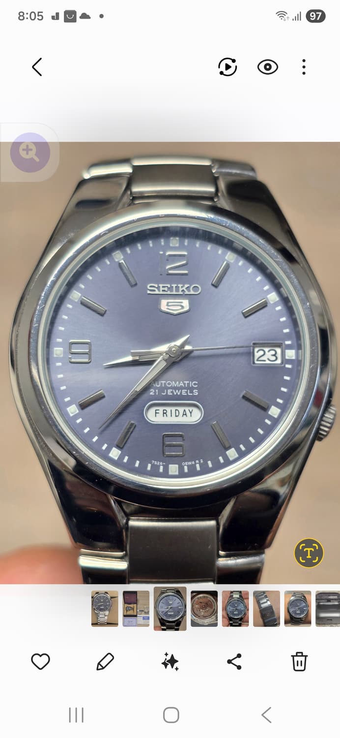 세이코 5 오토메틱 21 보석 SNK621K1 시계(풀박스) 상품이미지4