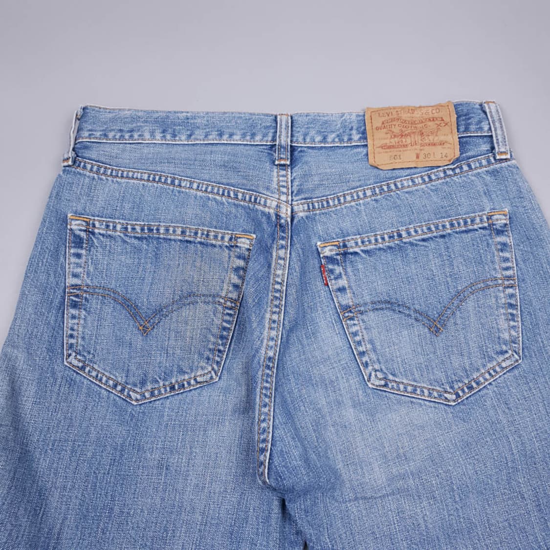 리바이스 재팬 501 중청워싱 버튼플라이 데님 하프팬츠 상품이미지3