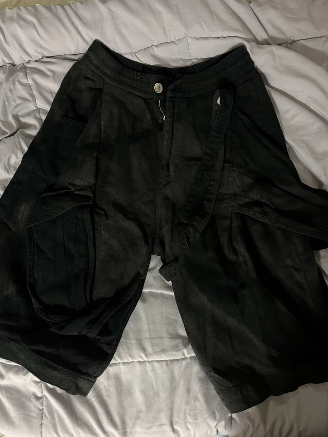 지용킴 Sun-Bleached Half Trousers - Black 상품이미지4