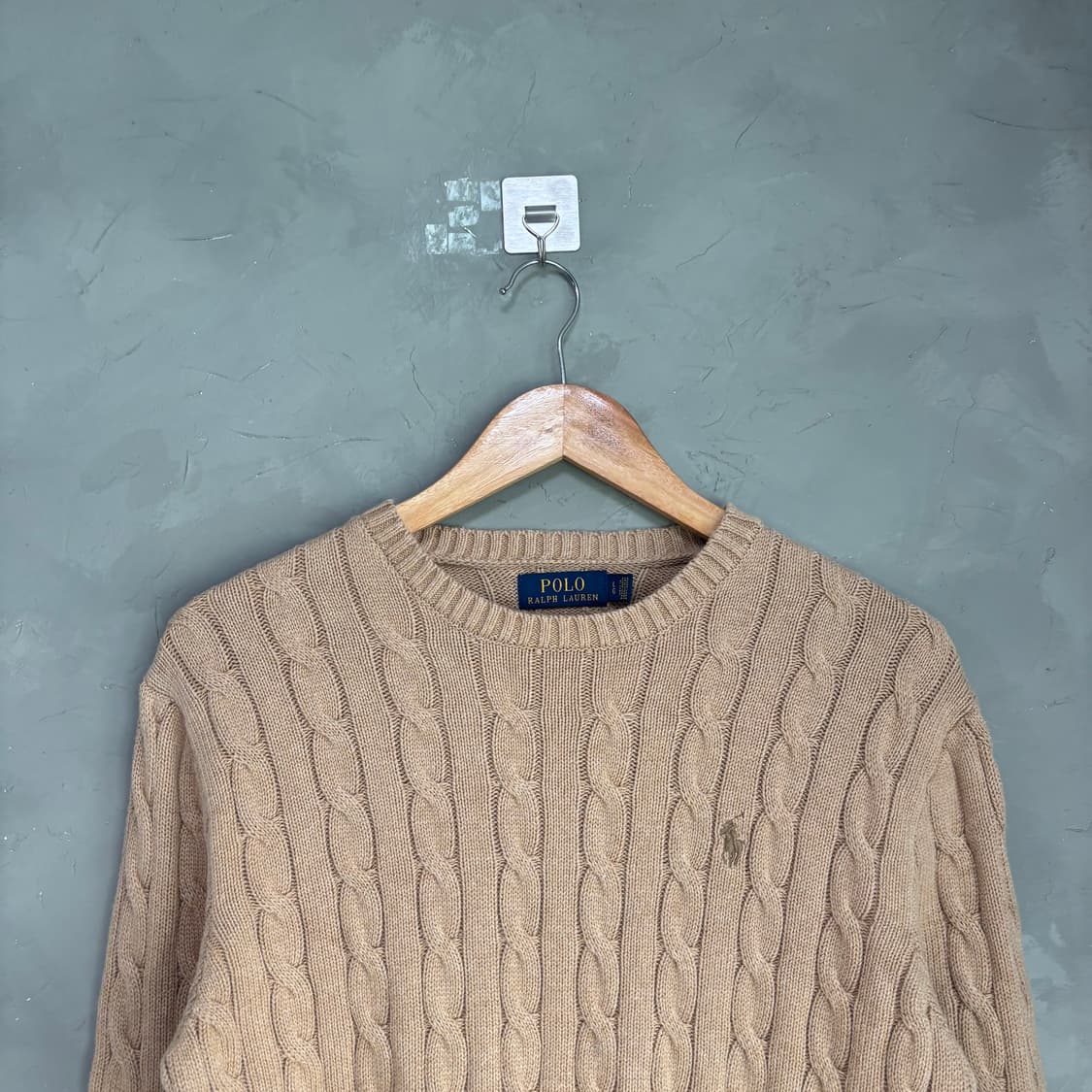 폴로 랄프로렌 꽈배기 니트 카멜 베이지 상품이미지2