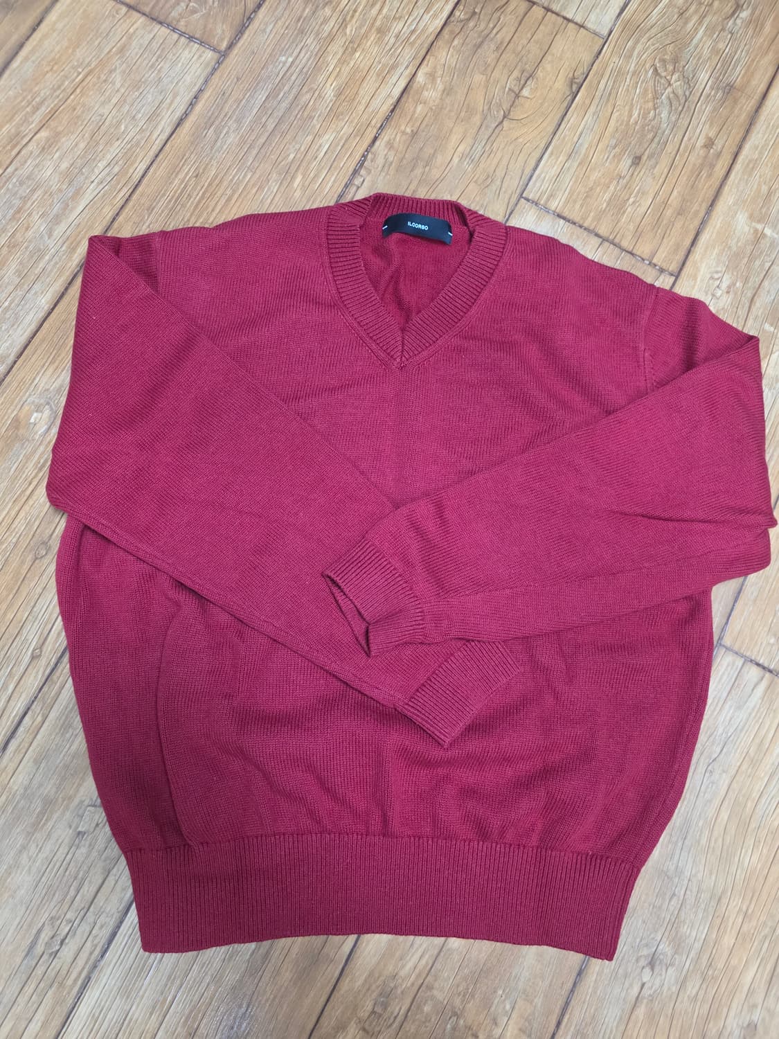 일꼬르소 풀오버 브이넥 니트 레드 s 상품이미지2