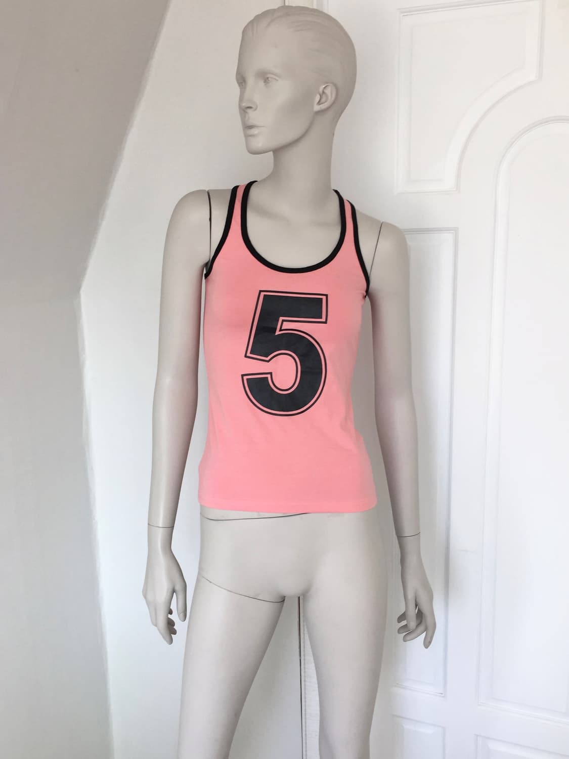 Pink Sports Tank Top with Number 5 Print 상품이미지1