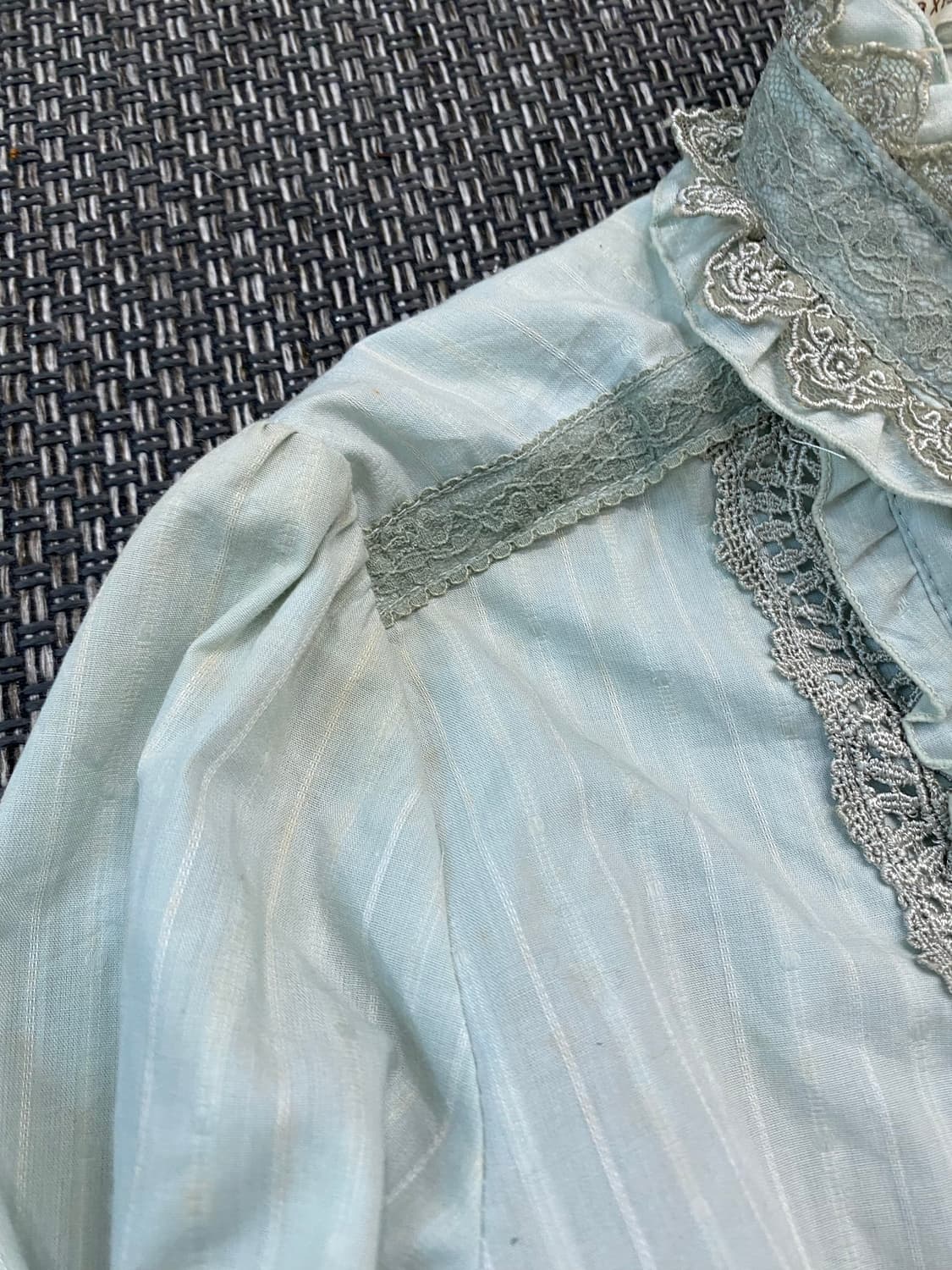[Axes Femme]Frill&Pearl button Mint Shir 상품이미지7
