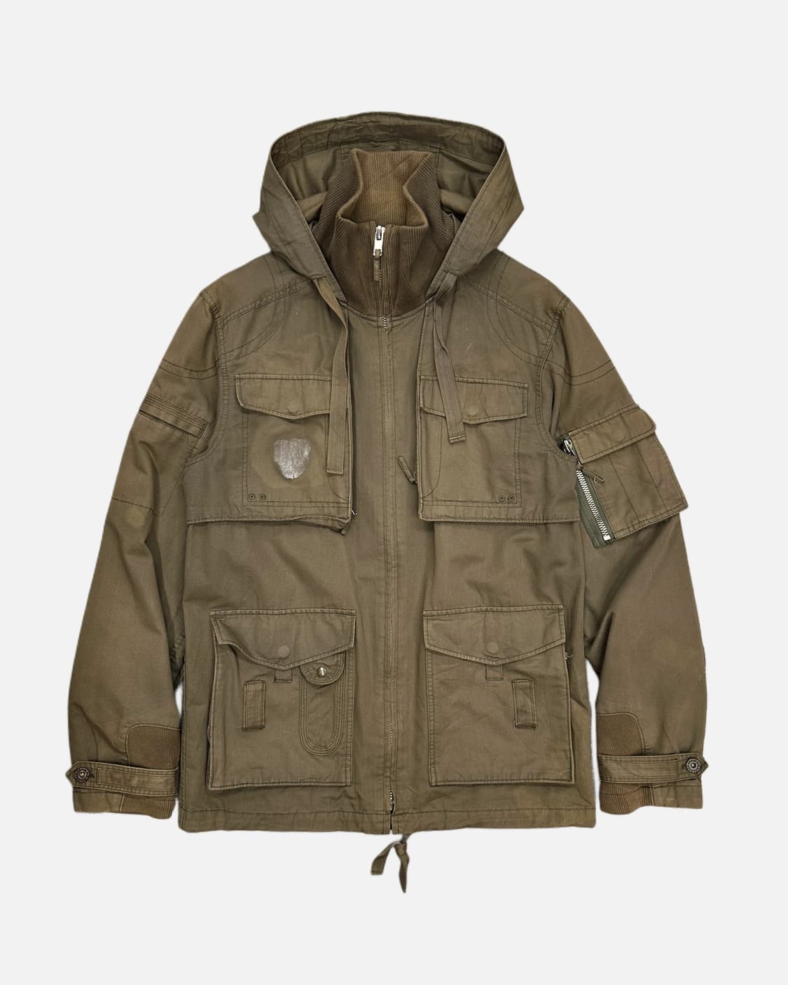 khaki military pocket hood jacket 상품이미지1