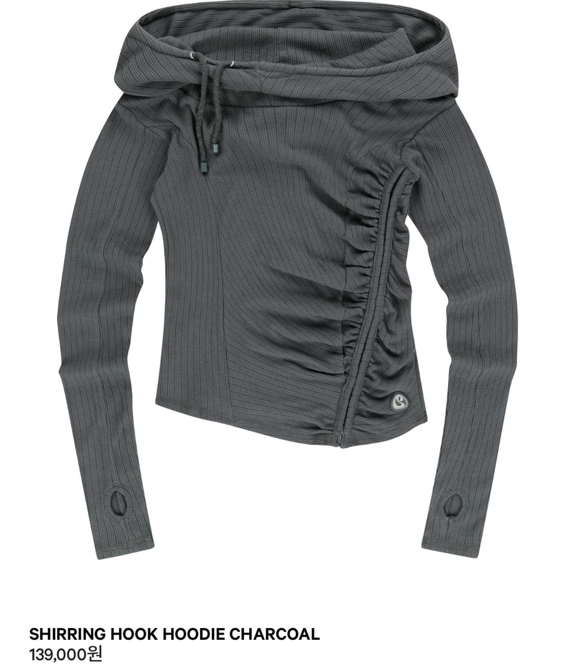 코이세이오 SHIRRING HOOK HOODIE 후드 차콜 상품이미지1
