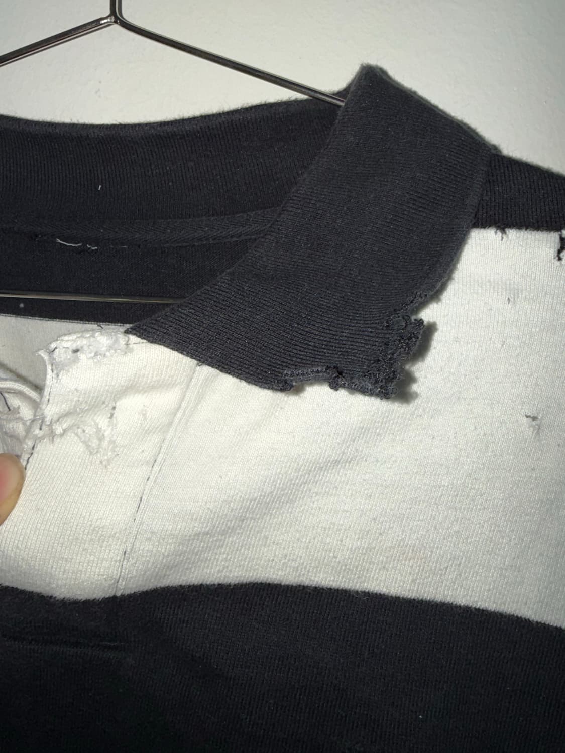 빈티지 디스트레스드  데미지 단가라 긴팔 상품이미지4