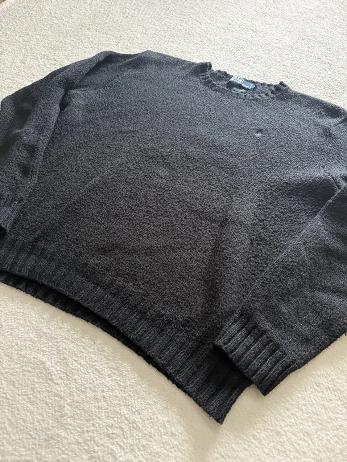 폴로 랄프 로렌 블랙 코튼 크루넥 스웨터 상품이미지2