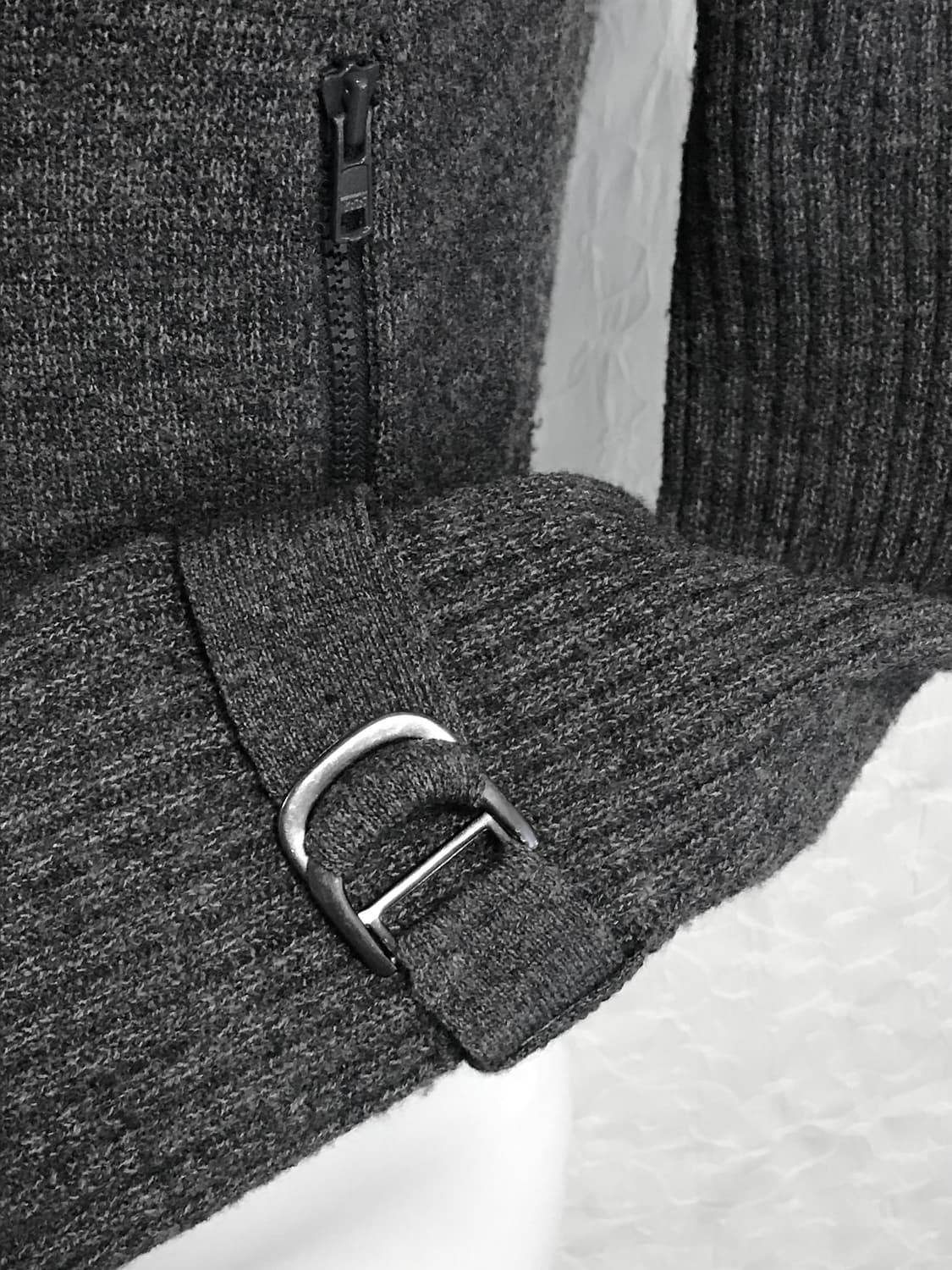 빈티지 아르마니 익스체인지 메리노 울 하이넥 버튼 집업 니트 가디건 상품이미지5