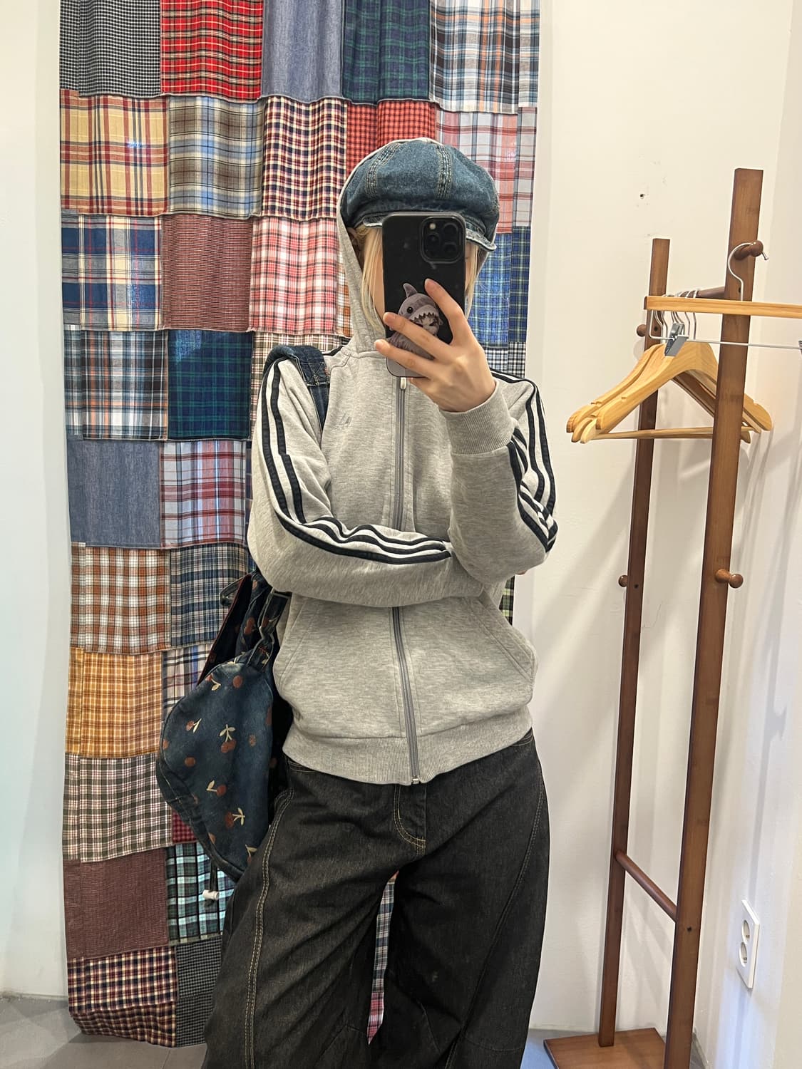 아디다스 그레이 블랙 후드집업 상품이미지1