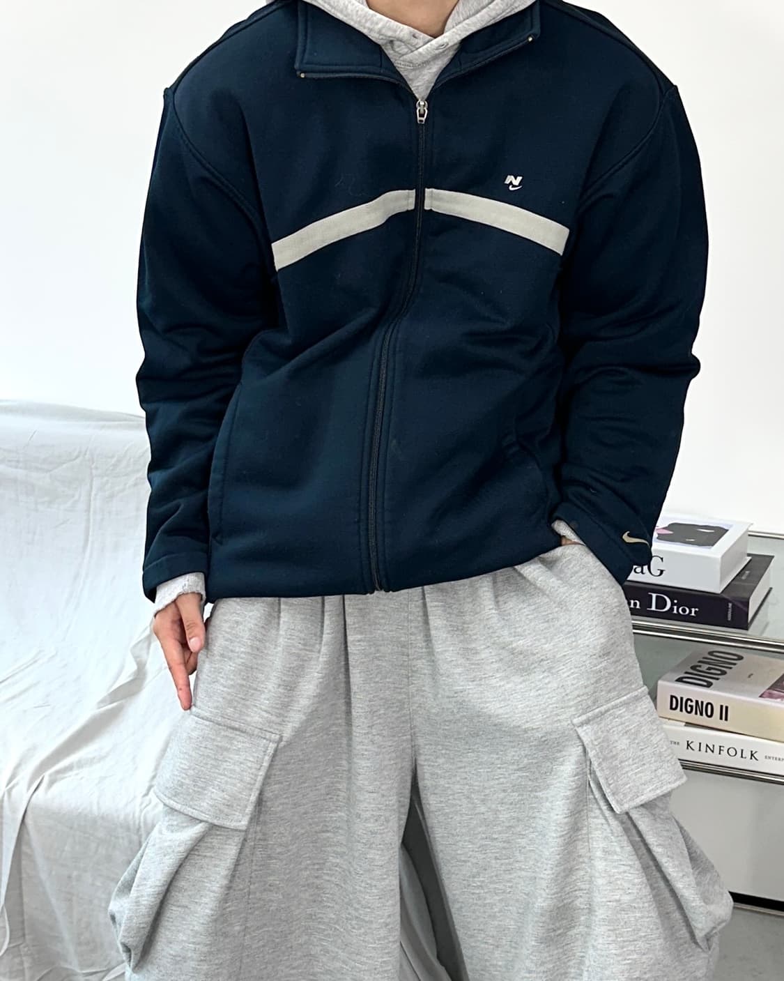 나이키 90s 네이비 트랙탑 져지 L 상품이미지2