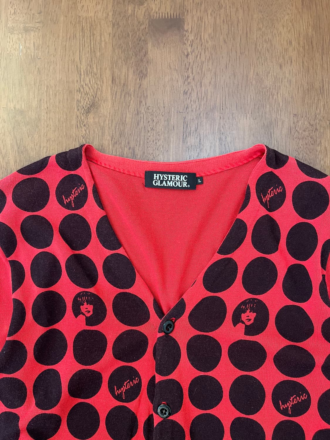 히스테릭 글래머 걸 로고 도트 패턴 가디건 상품이미지3