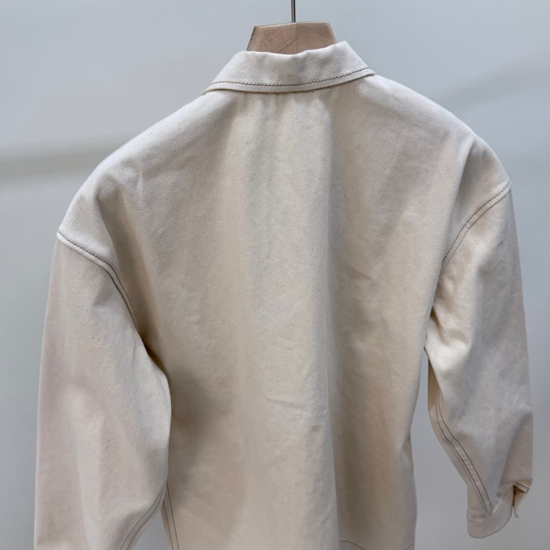 [S+급/오버핏S] 프라다 불 데님 블루종 셔츠 자켓 베이지 상품이미지6