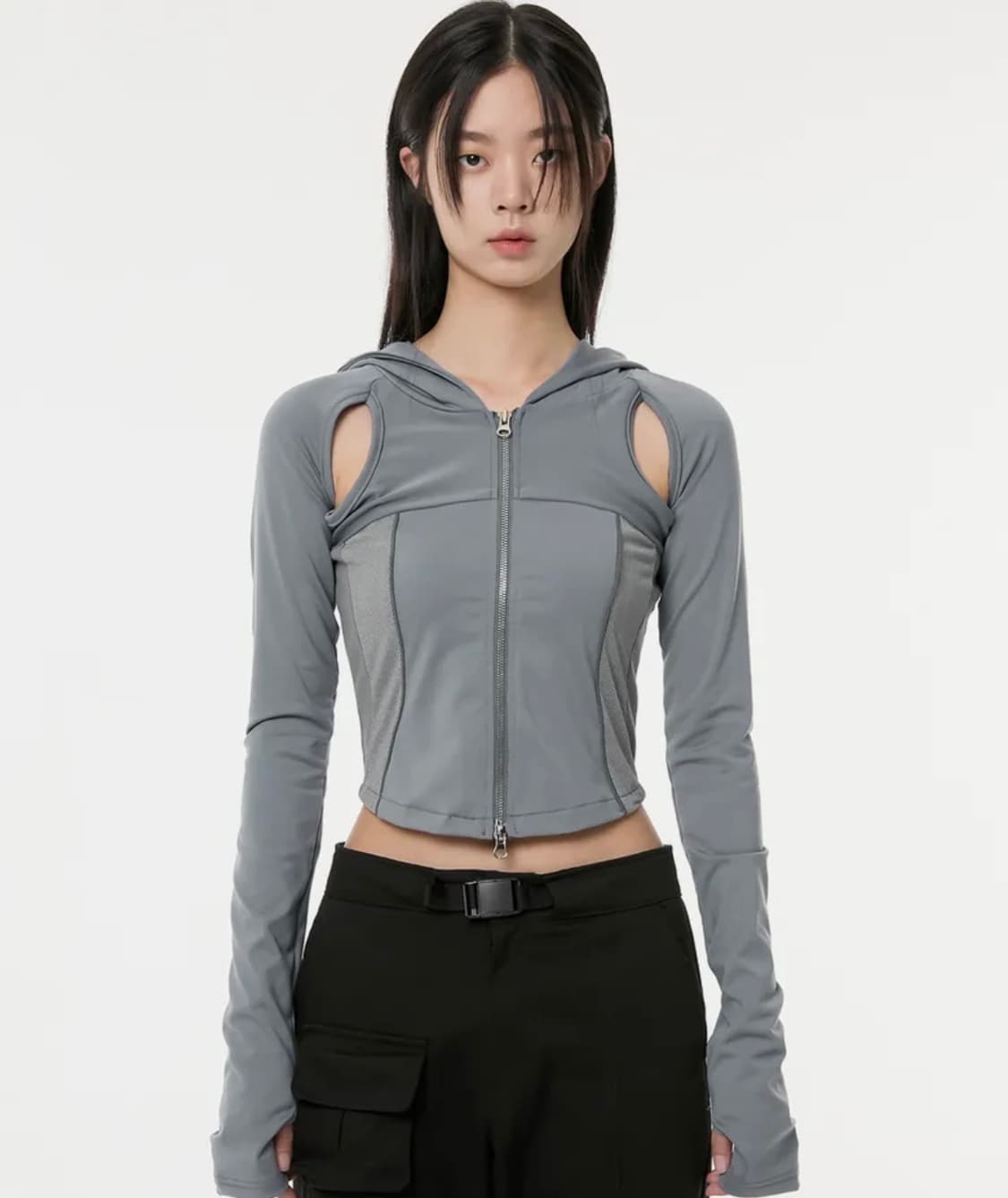 플레어업/ 19.Division Cut-out Hooded Zip-up 상품이미지1