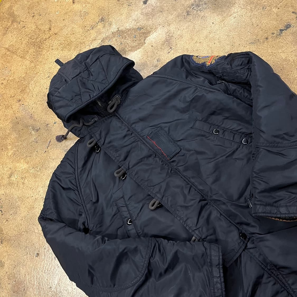 [정품/M] 폴로진스 블랙 후드 패딩 점퍼 b18 상품이미지1