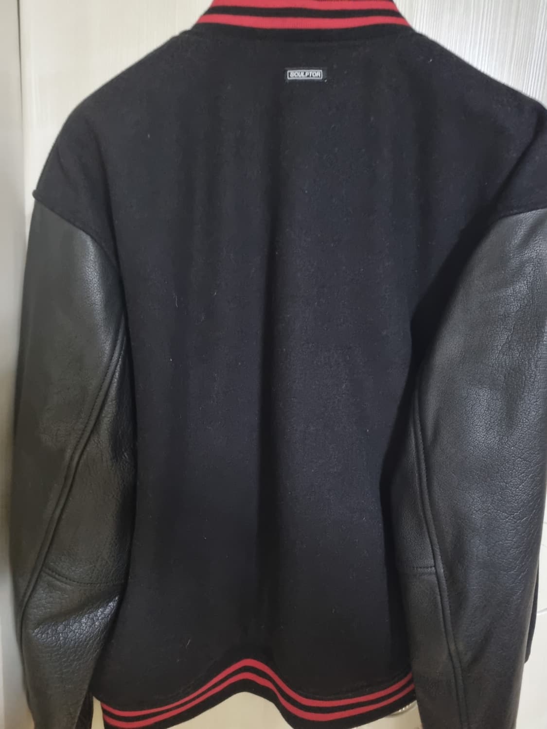 스컬프터 버팔로 레더 바시티 자켓 블랙 (L) 상품이미지7