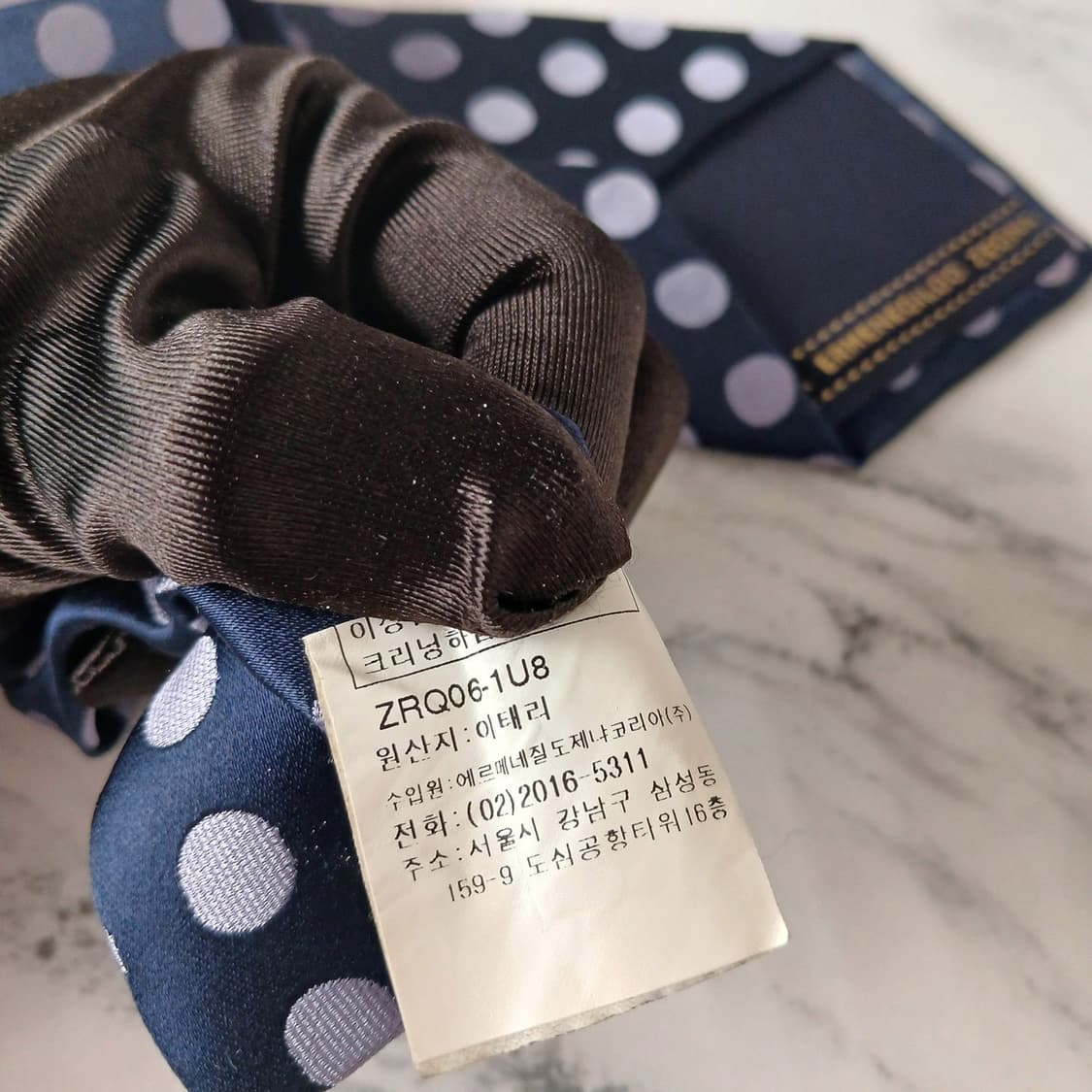 에르메네질도 제냐 도트 패턴 넥타이 8.5cm A+~A등급 E882
 상품이미지8