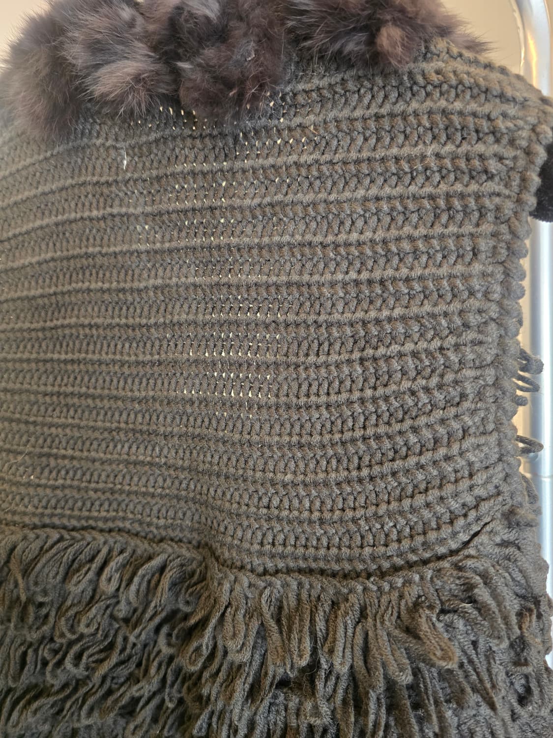 니트 퍼 트리밍 베스트 상품이미지3