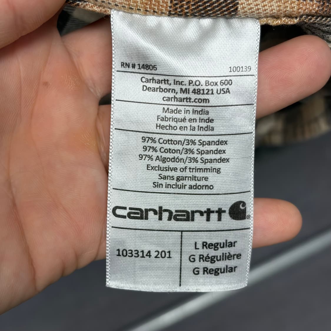 칼하트 스몰로고 체크셔츠  상품이미지6