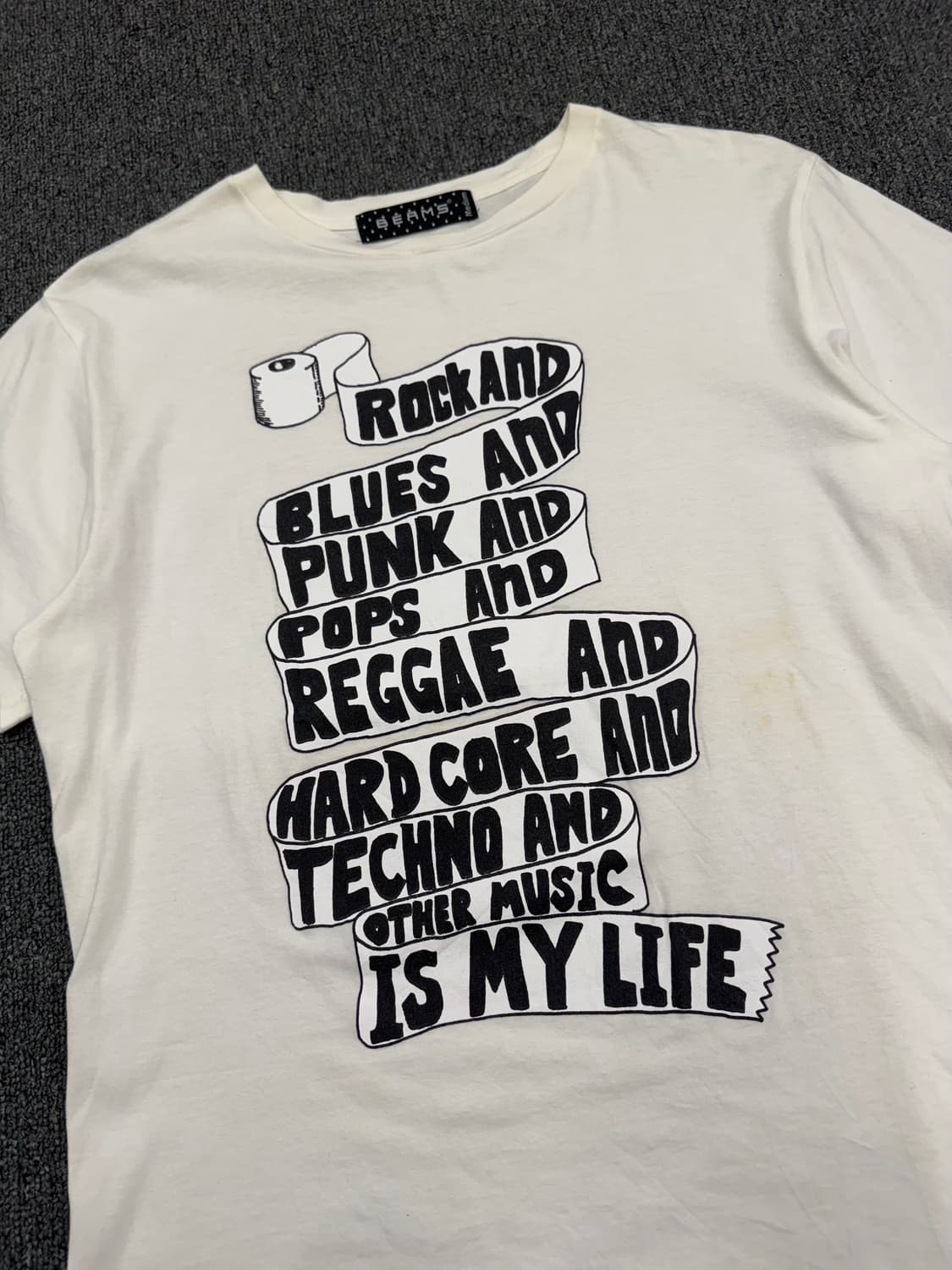 M)BEAMS 빈티지 ROCK AND BLUES 프린팅 여성 반팔 상품이미지2