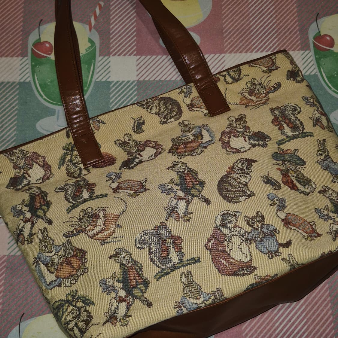 90s 도쿄 야마토야 피터 래빗 고블랭 빅 토트백 상품이미지8