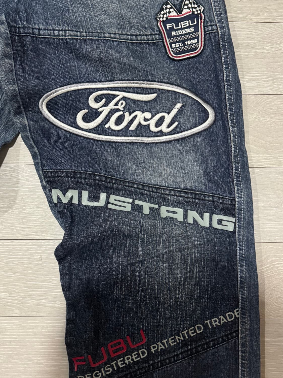 FUBU 후부 포드머스탱 자수로고 데님팬츠 상품이미지3