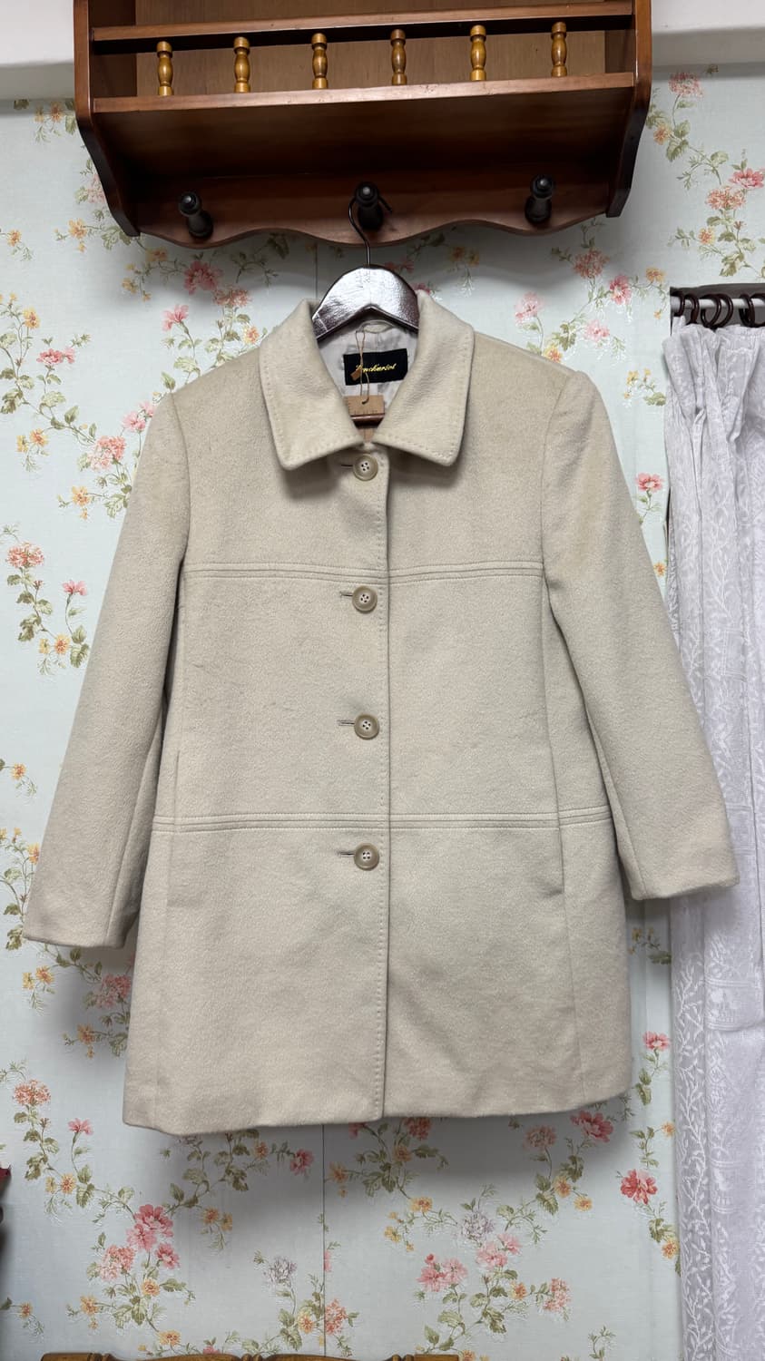 베이지 카라 미디 코트 상품이미지1