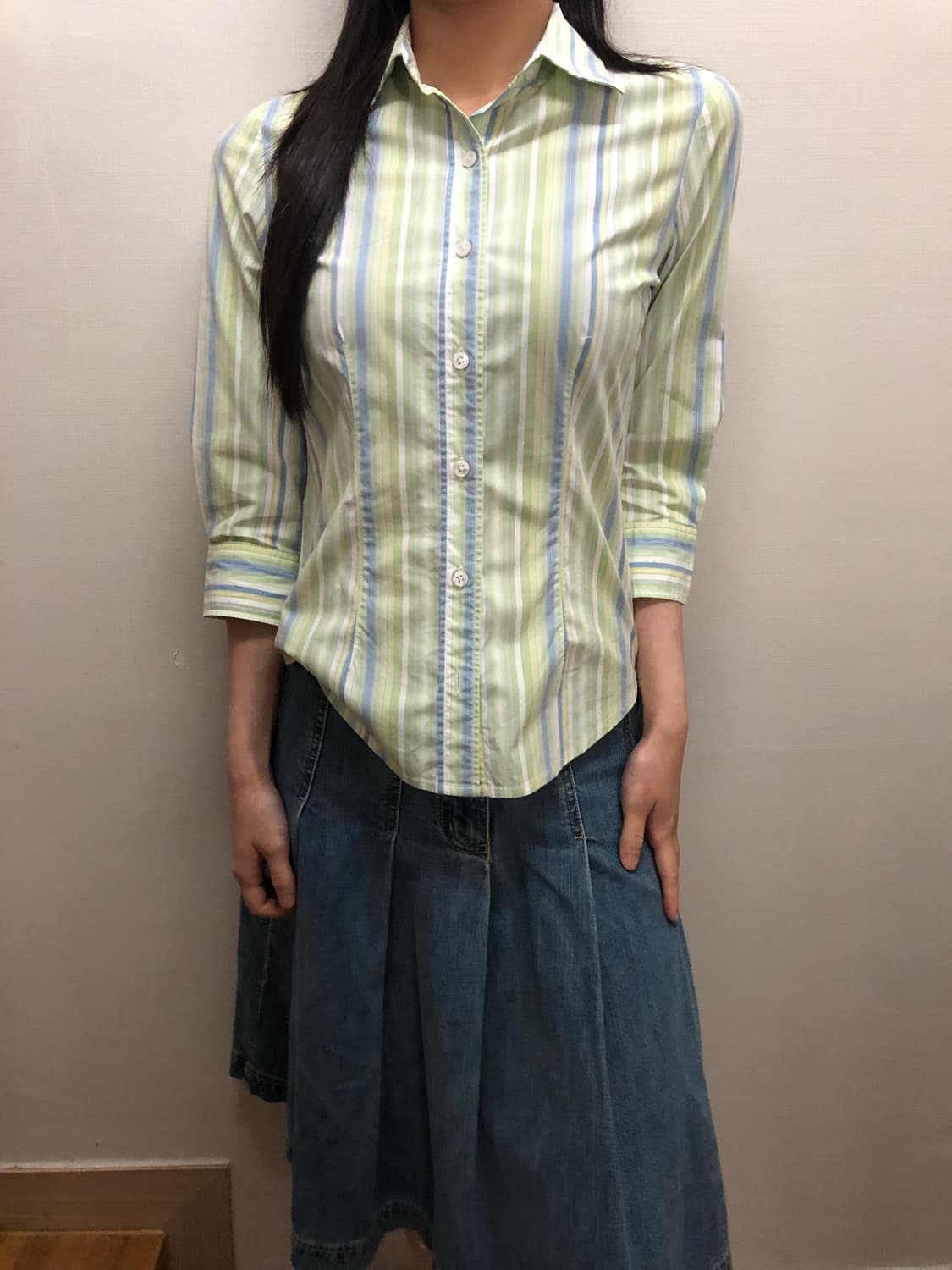 빈티지 갭 그린 체크 셔츠 상품이미지3