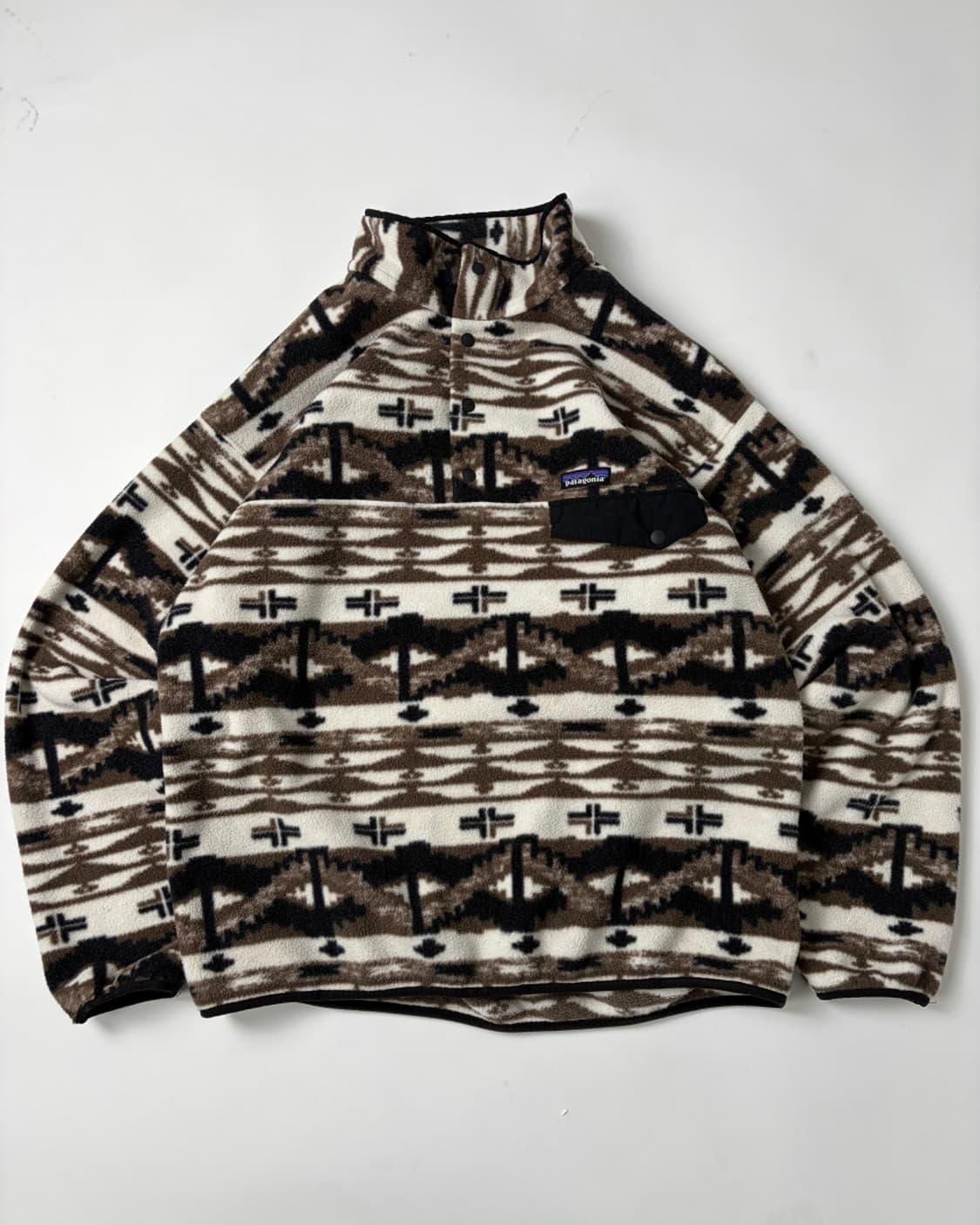[XL] 10s 파타고니아 신칠라 스냅티 플리스 풀오버 (브라운 아즈텍) 상품이미지1
