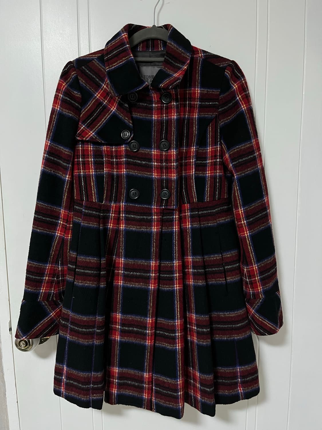 레드네이비체크 코트 상품이미지3