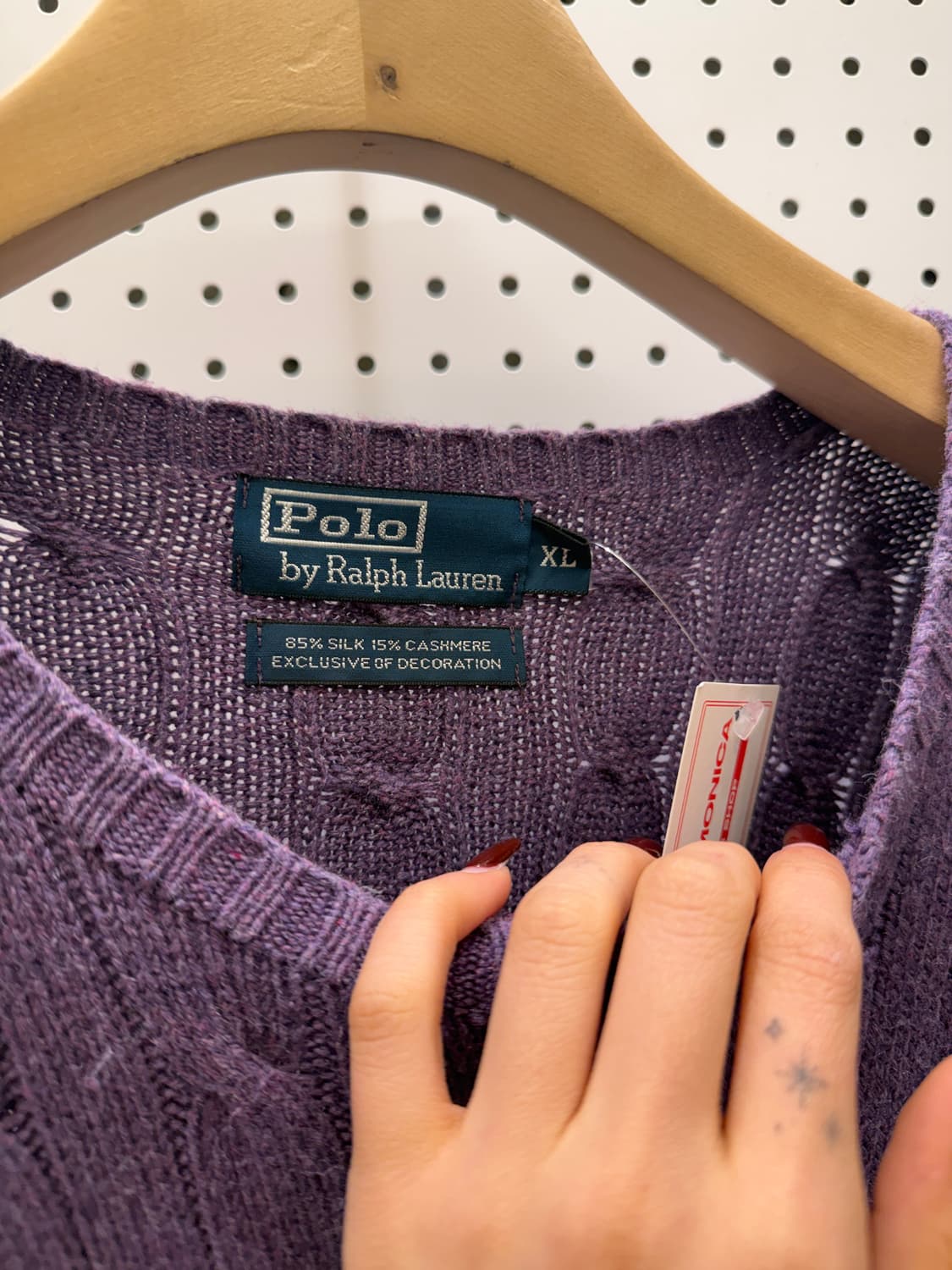 폴로 랄프로렌 퍼플 케이블 니트 실크 캐시미어 U1719 상품이미지5