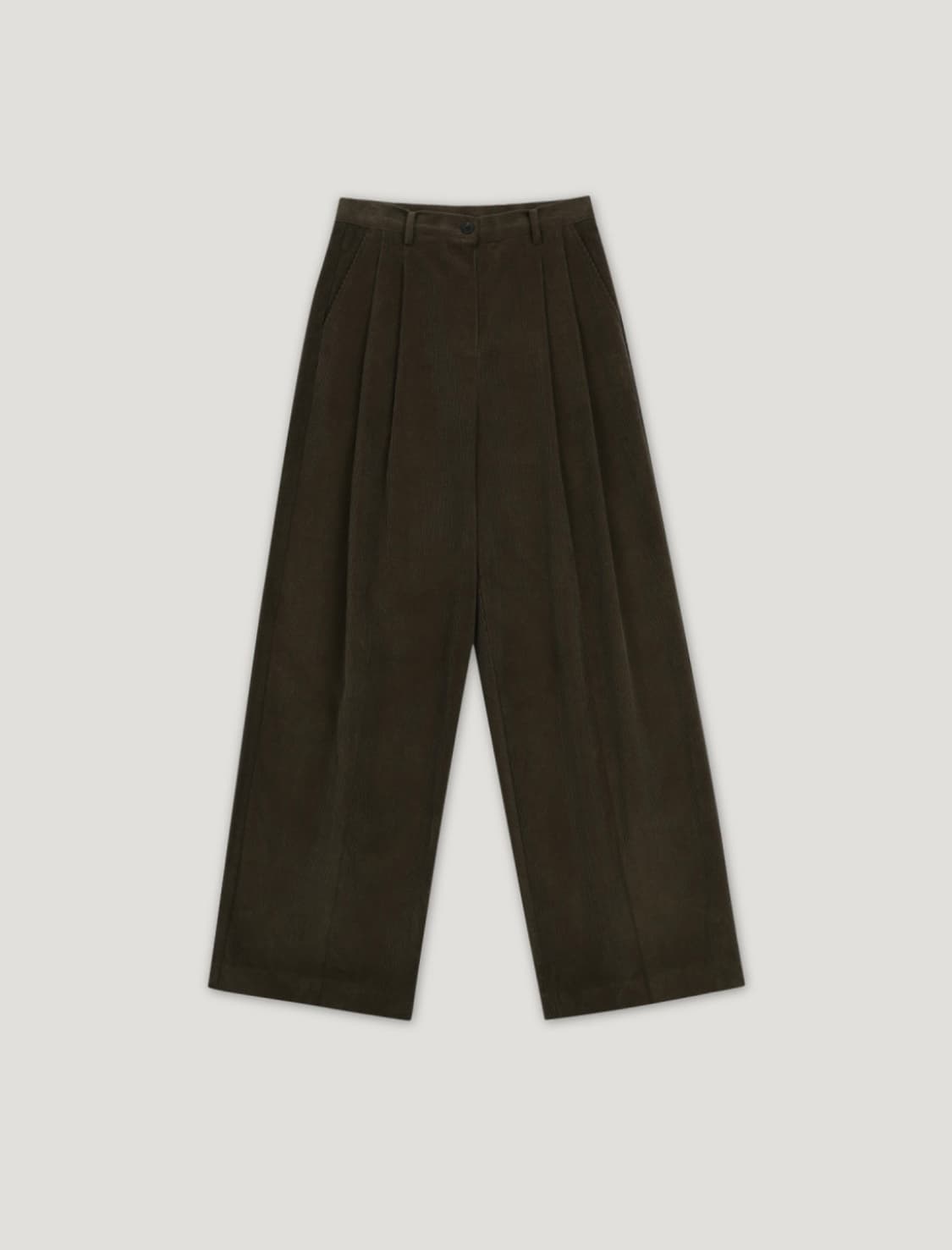 [르모어/미착용] 코듀로이 핀턱 슬랙스 카키 상품이미지8