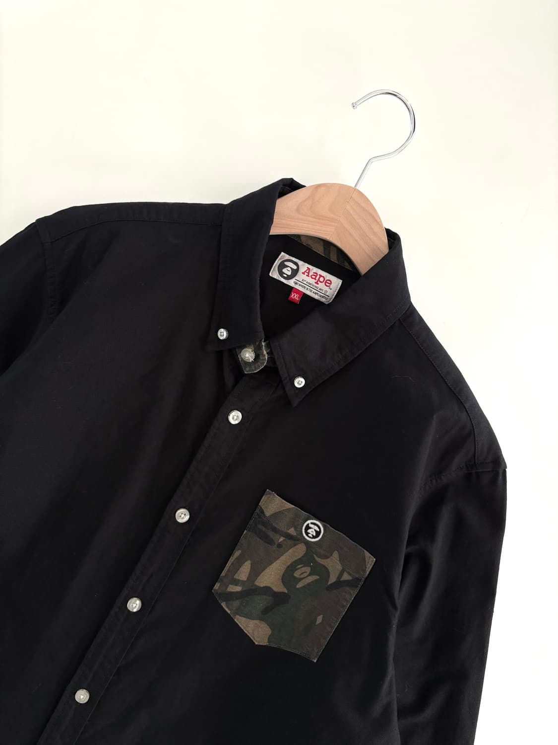 Aape 에이프 카모포켓 블랙컬러 셔츠 상품이미지4
