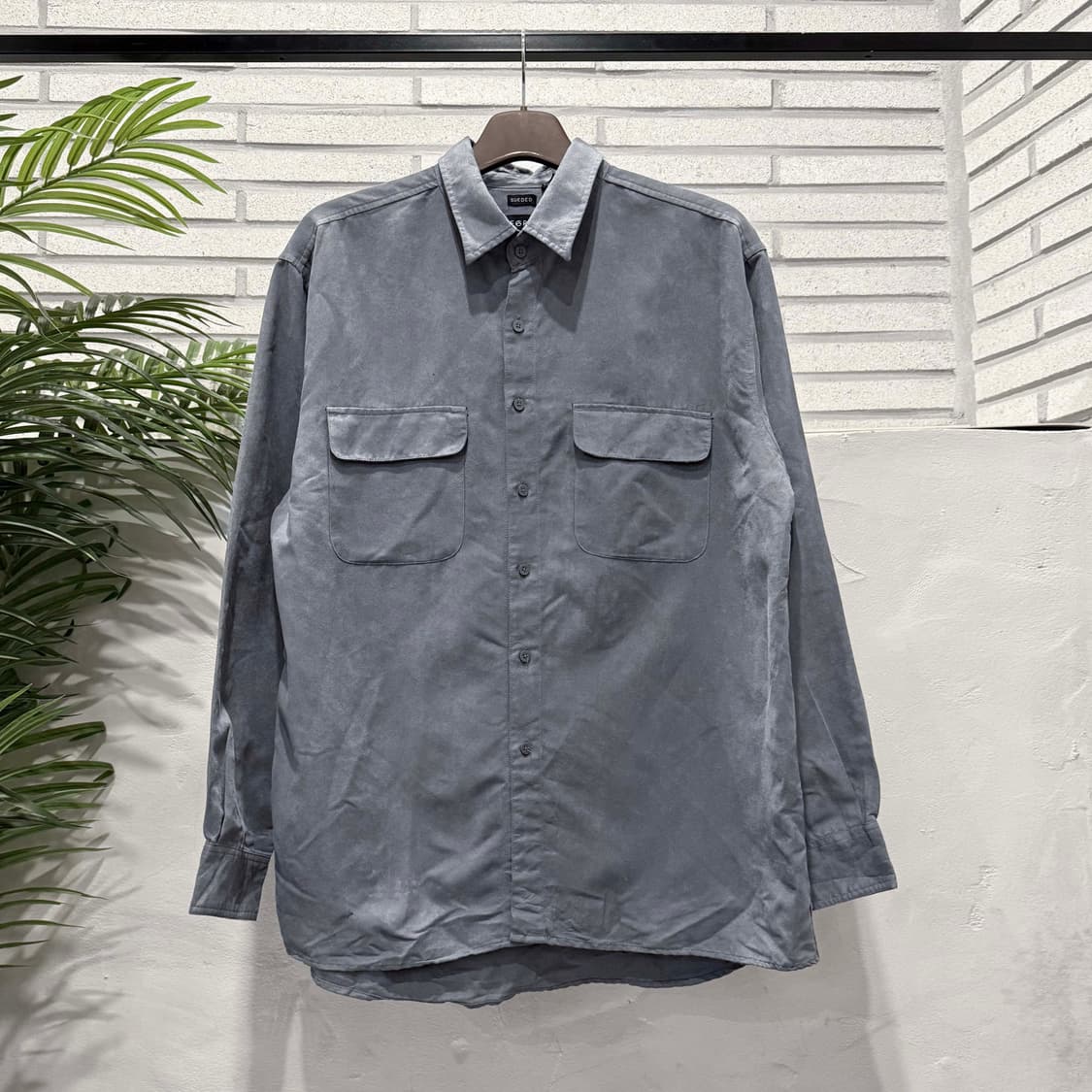 GEORGE 조지 컴포트핏 스웨이드셔츠 플랩포켓 디테일 그레이 상품이미지2