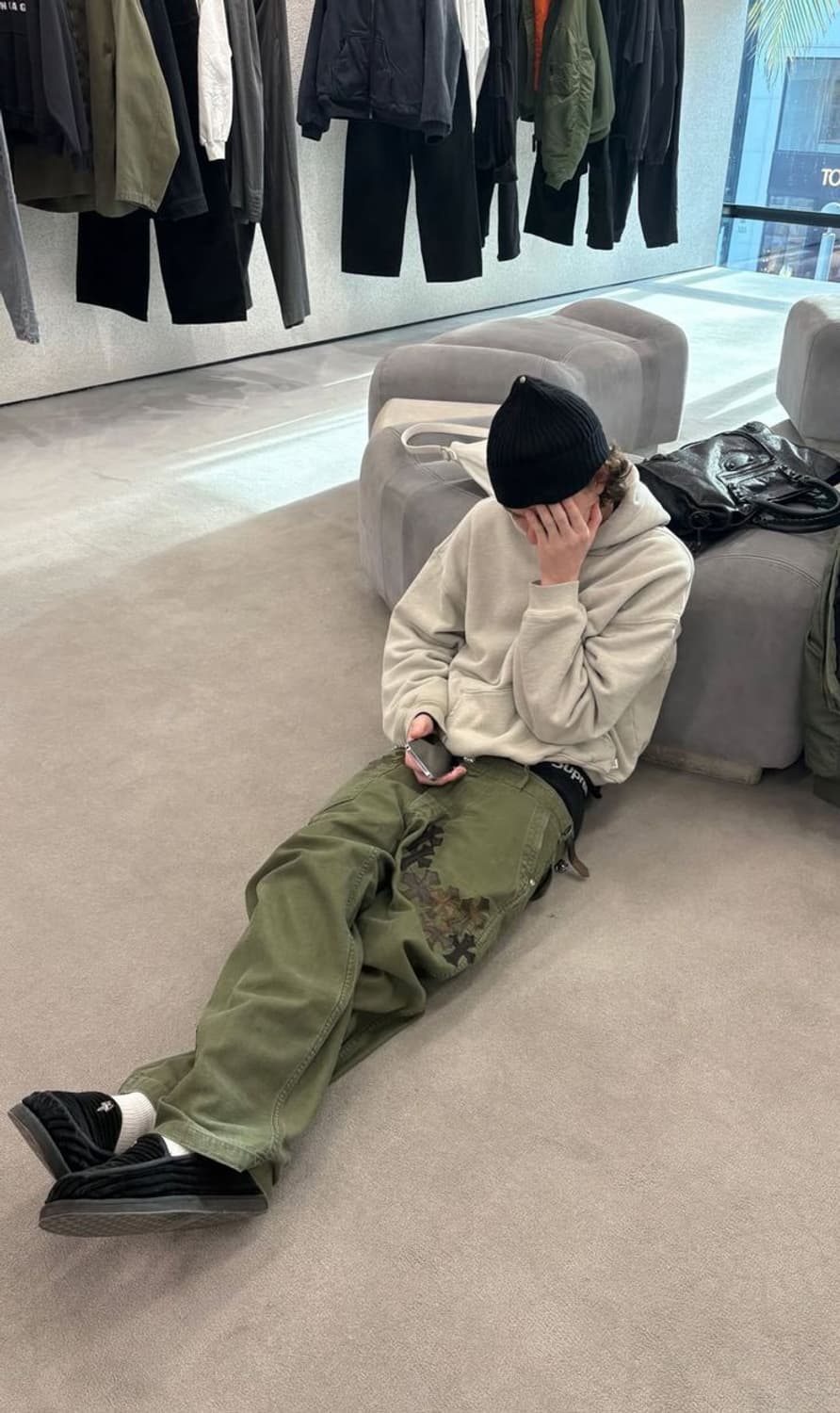 빈티지 러셀 애슬래틱 크림베이지 후드 상품이미지1