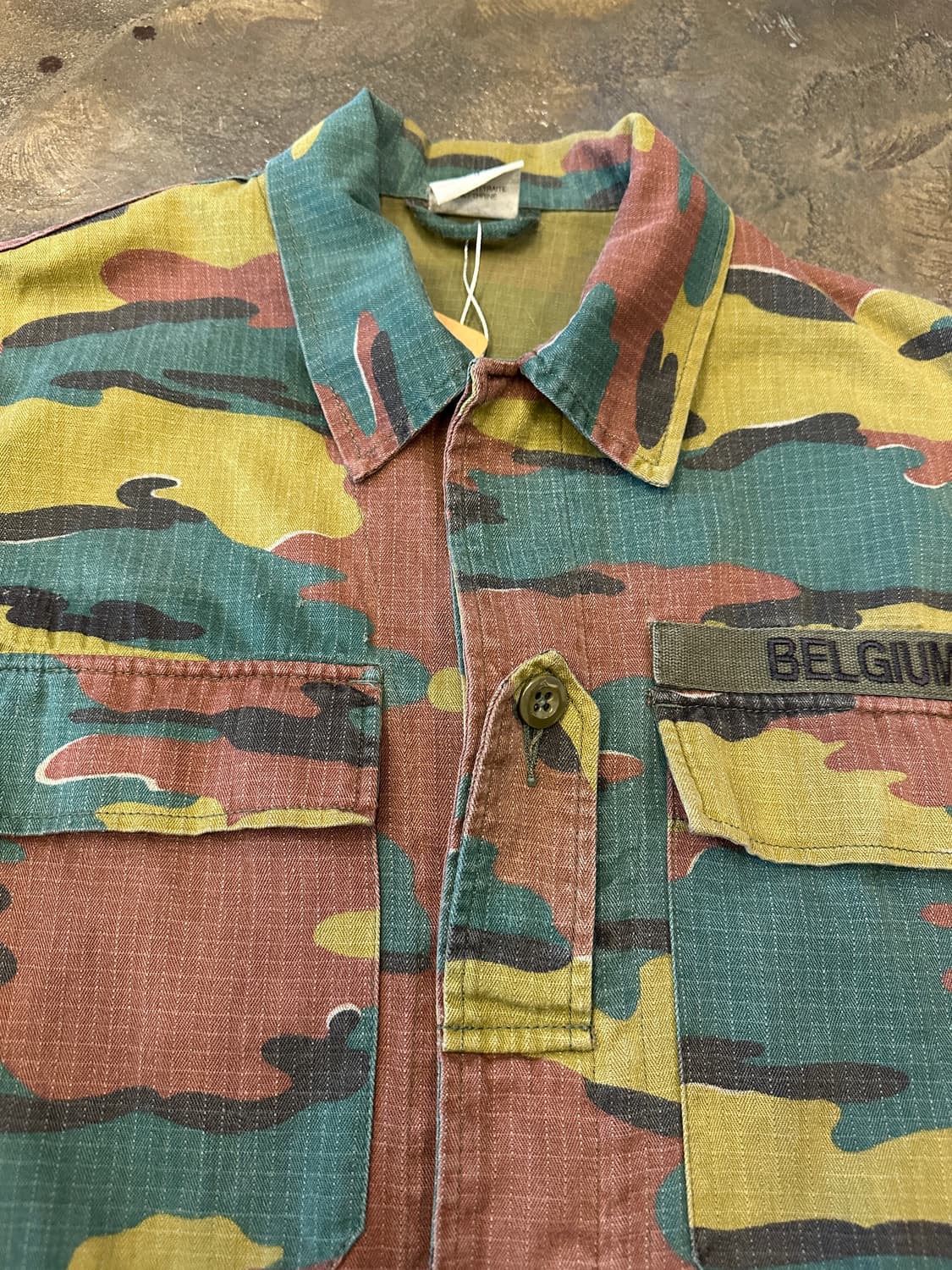 90s Belgian ARMY 직소패턴 컴벳셔츠 L 상품이미지4