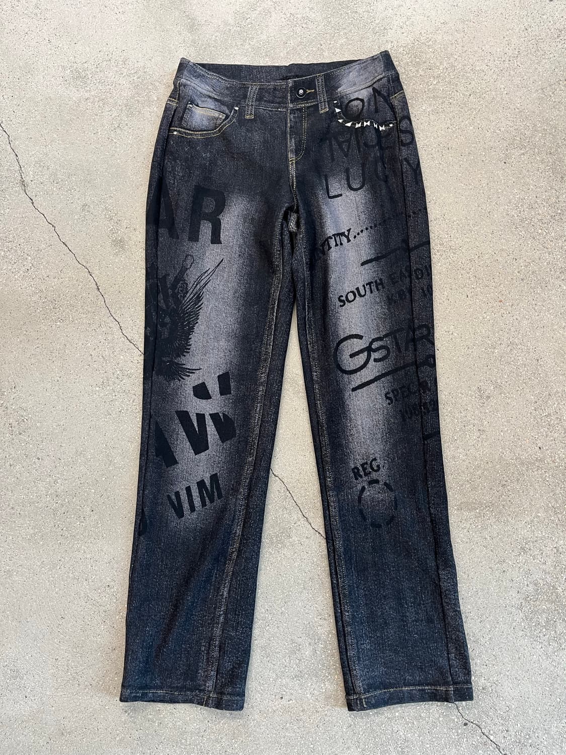 데님 프린팅 레깅스 팬츠 상품이미지1