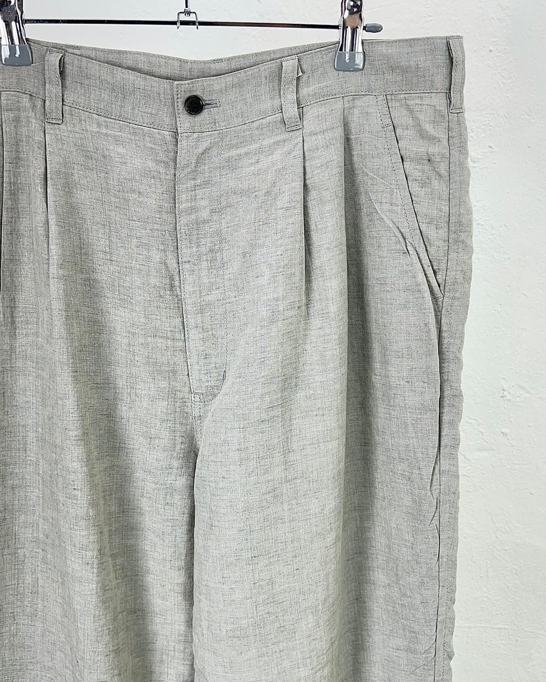 꼼데가르송 옴므 라이트 그레이 리넨 벌룬 투턱 트라우저 팬츠 상품이미지3