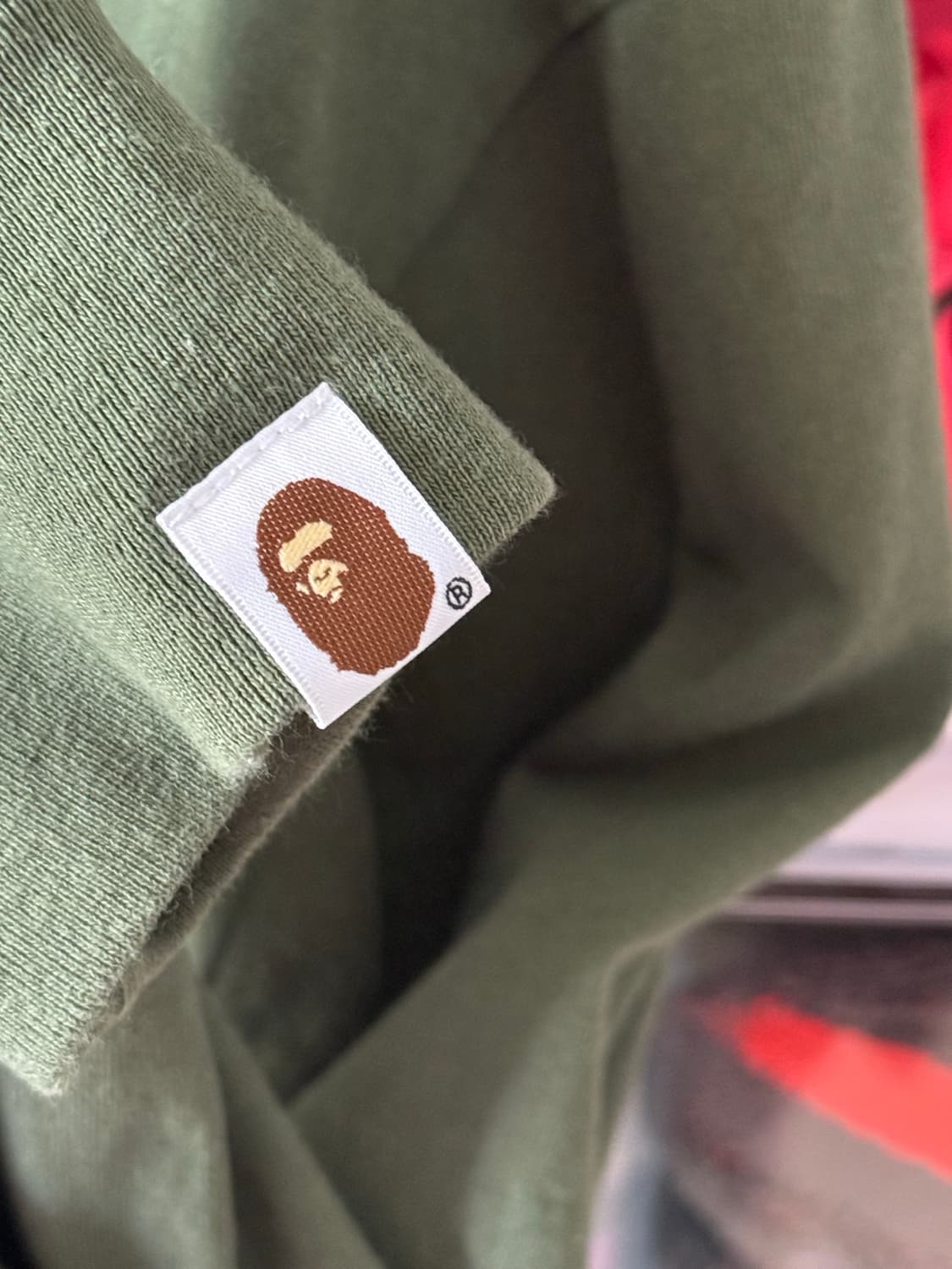 베이프 컬리지 롱슬리브 티셔츠 올리브 드랩 상품이미지7