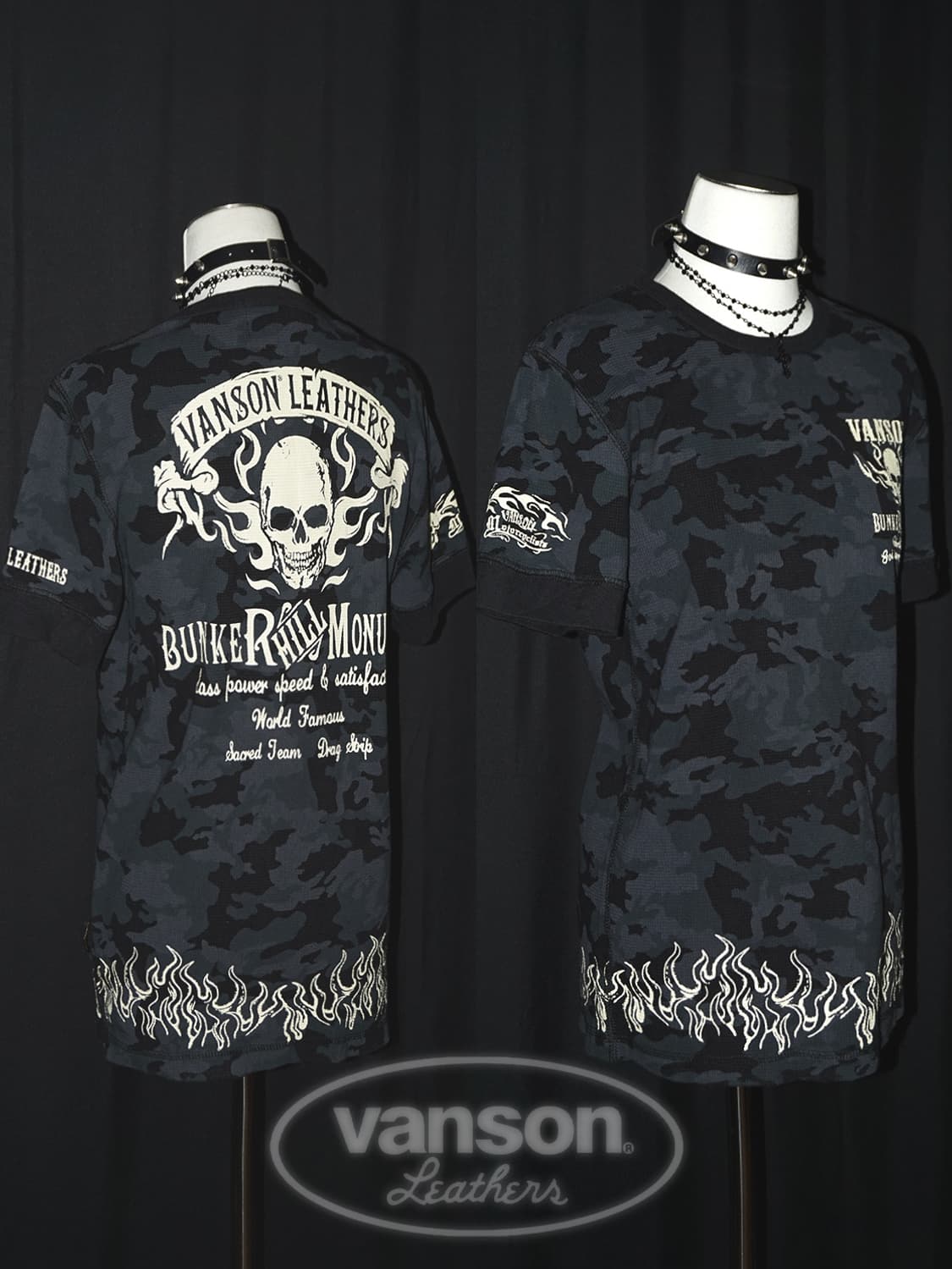(vanson) punk skull camo t  상품이미지1